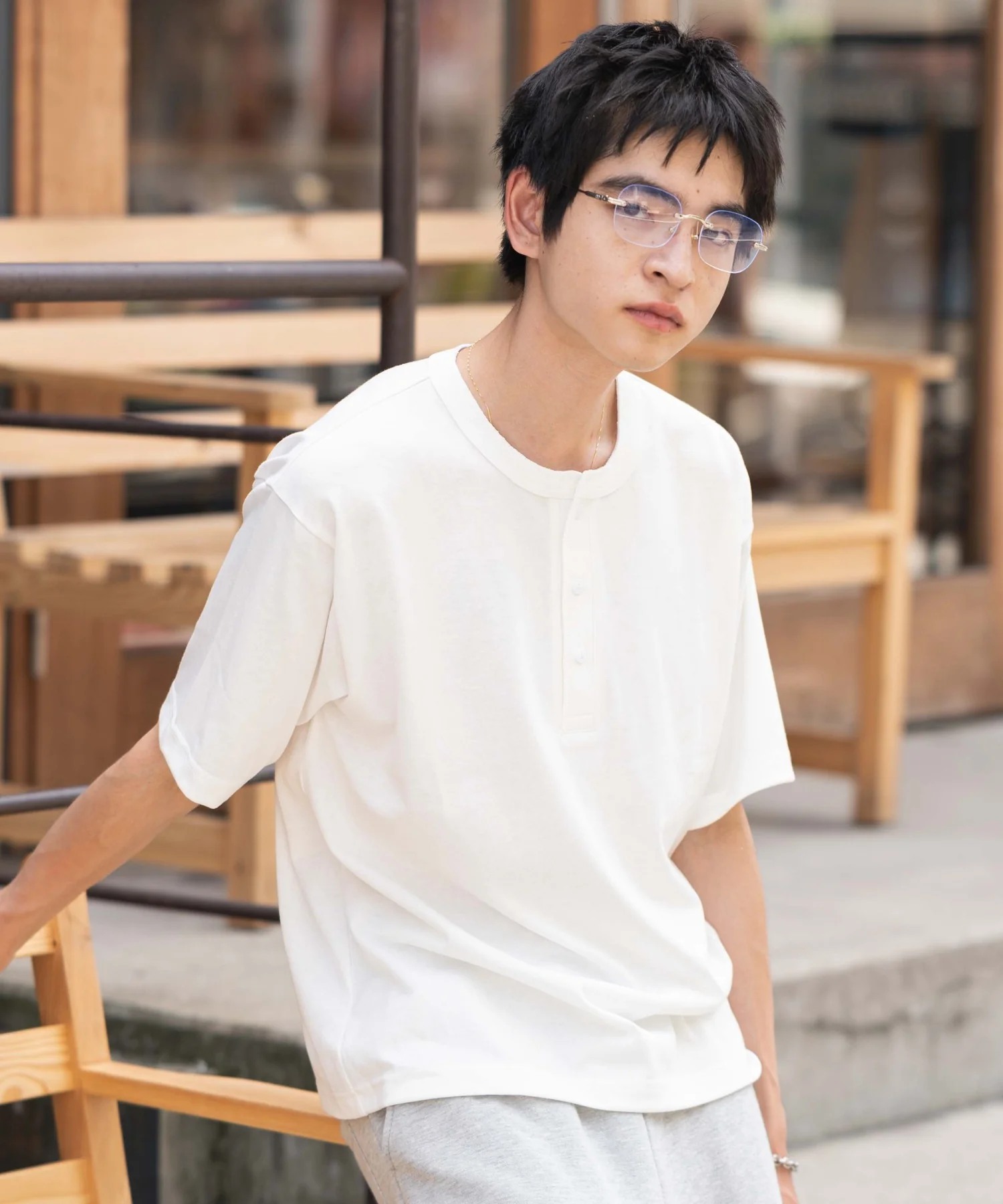 リラックスフィットヘンリーネックT（SS） - Image 14