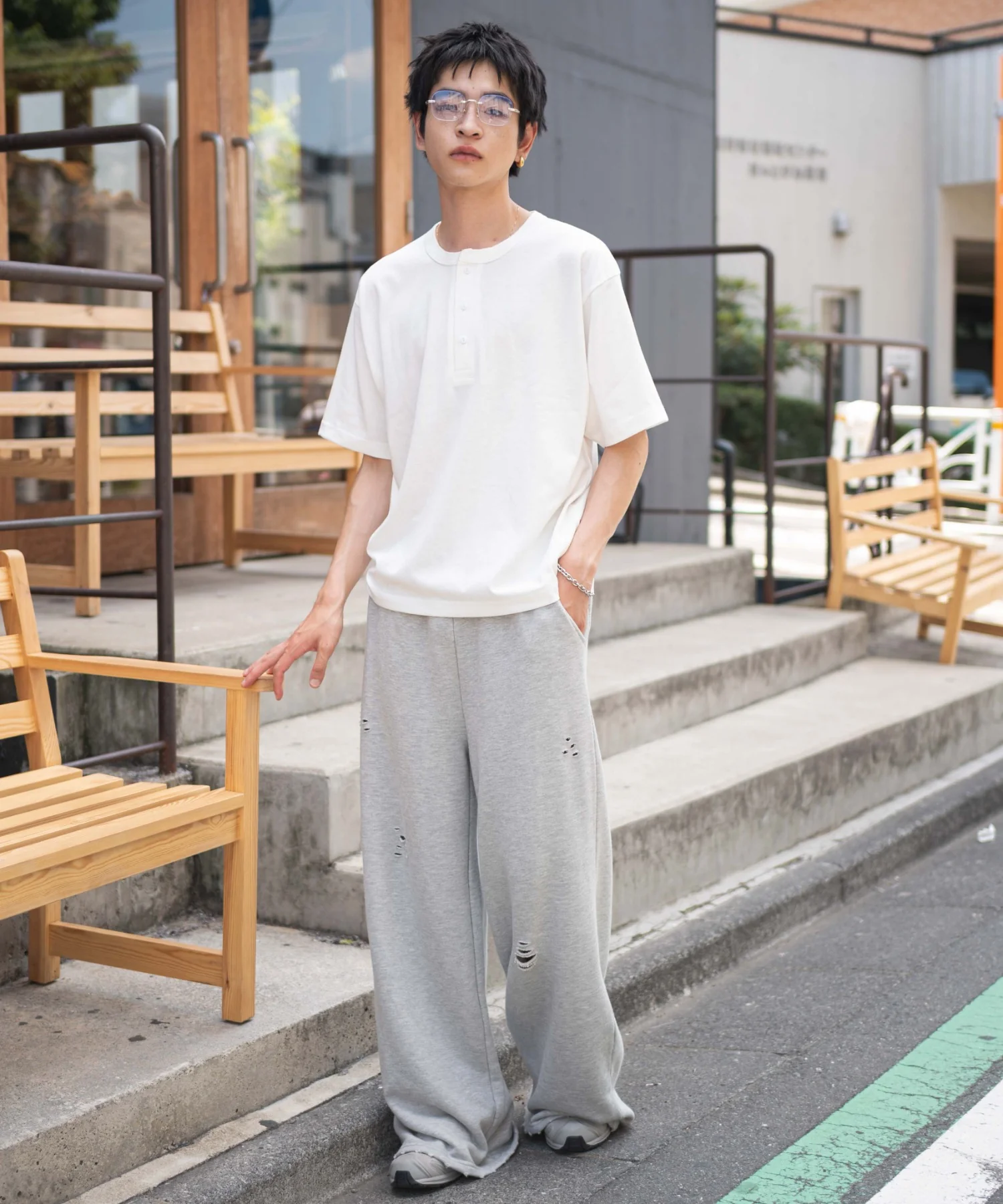 リラックスフィットヘンリーネックT（SS） - Image 4
