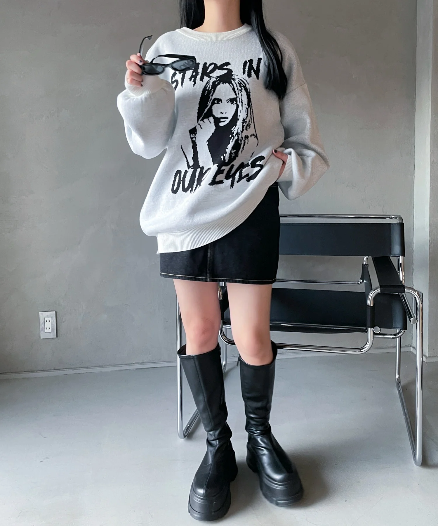 グラフィックBIGニットプルオーバー - Image 23