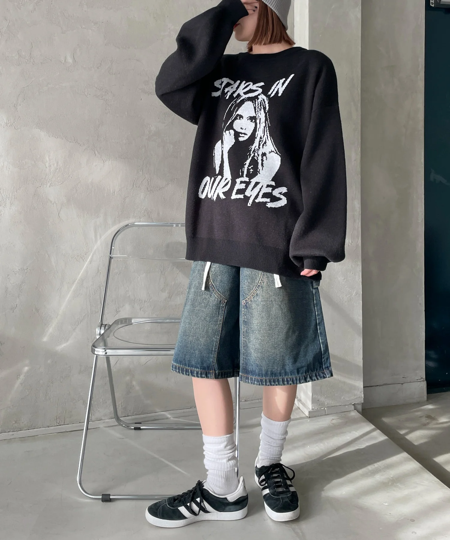 グラフィックBIGニットプルオーバー - Image 24