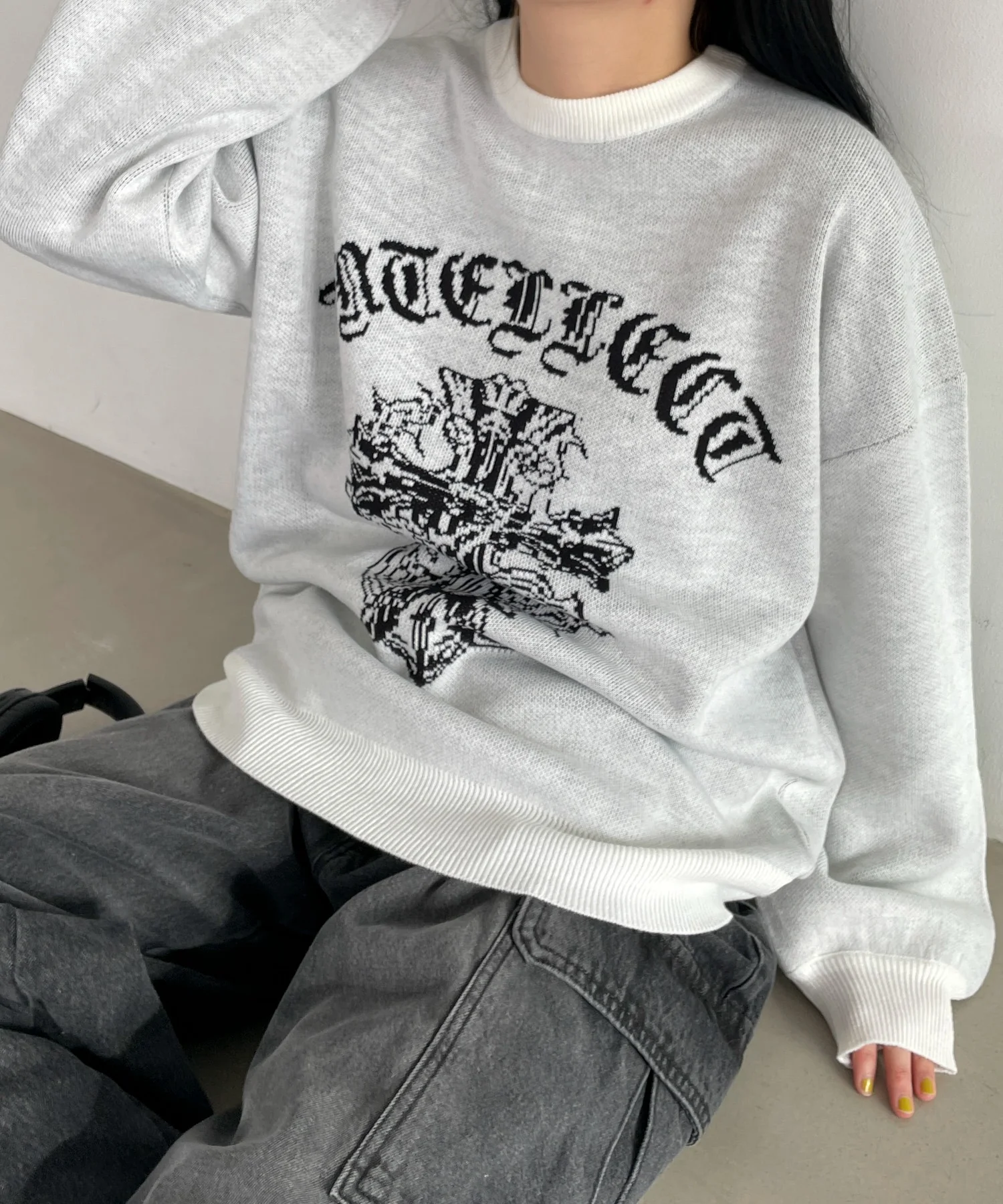 グラフィックBIGニットプルオーバー - Image 3