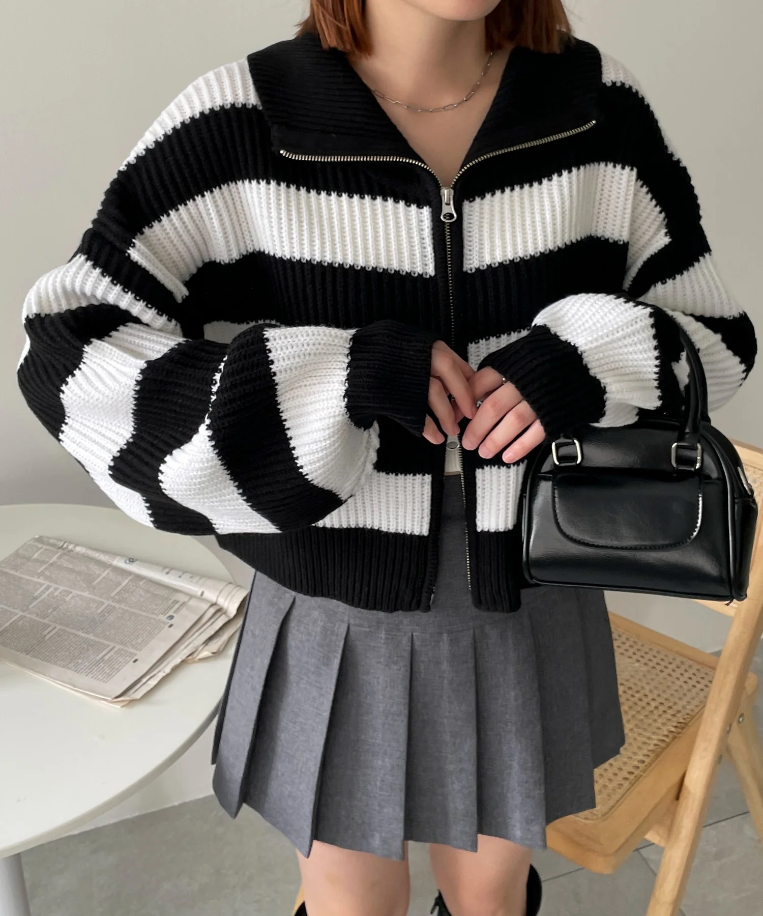 ダブルジップショートニットブルゾン - Image 13