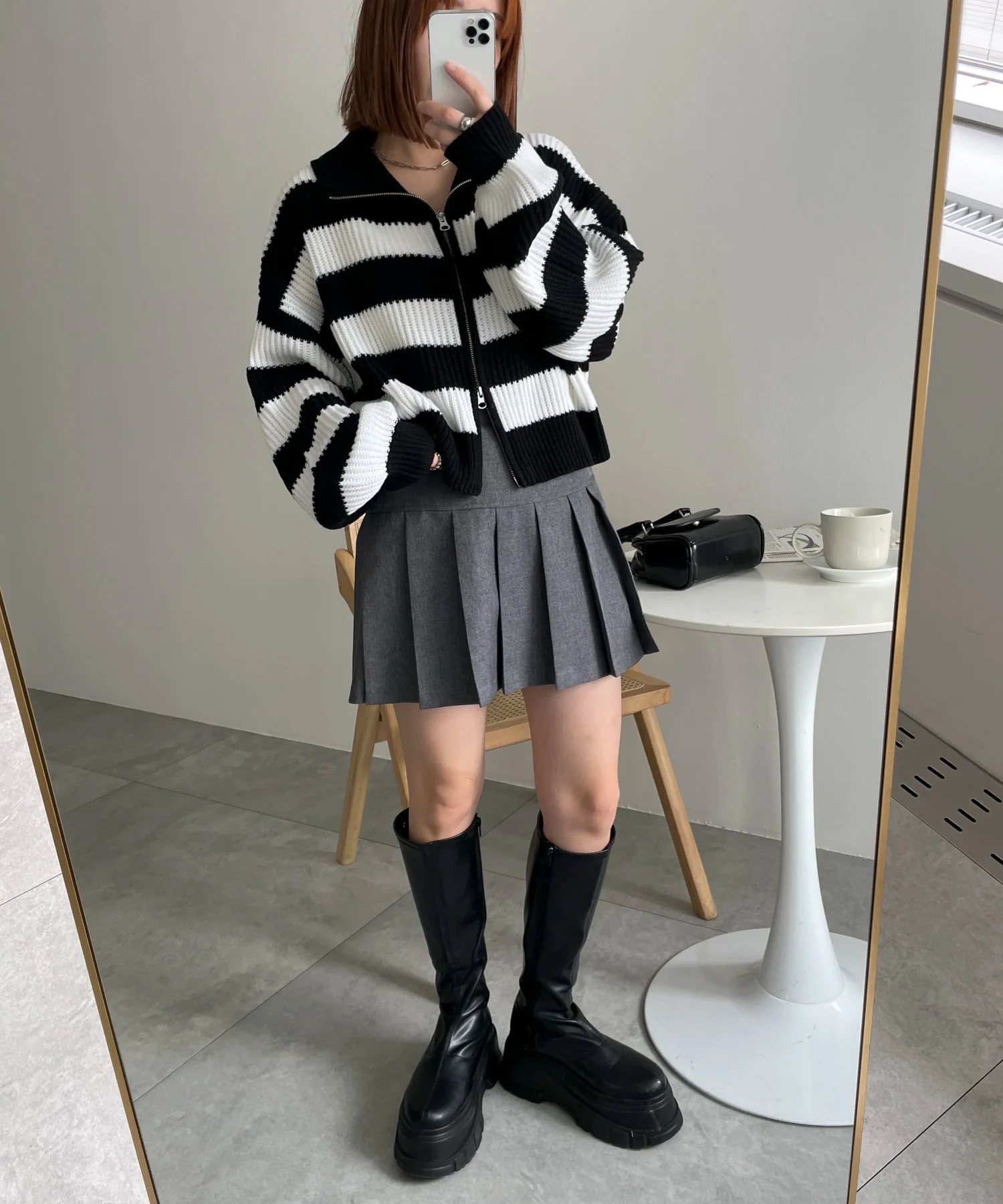 ダブルジップショートニットブルゾン - Image 16