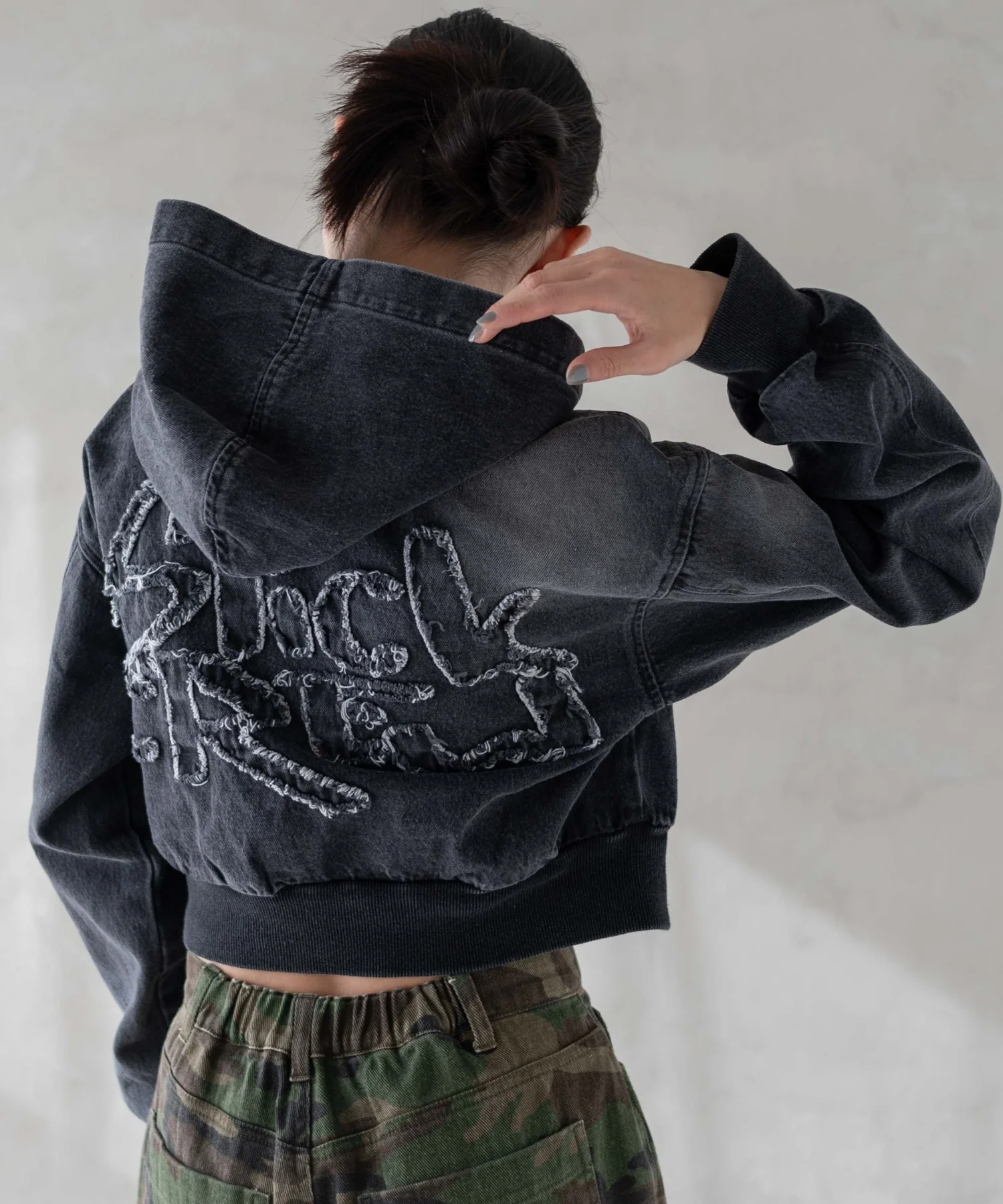 ヴィンテージウォッシュショートフードブルゾン - Image 18
