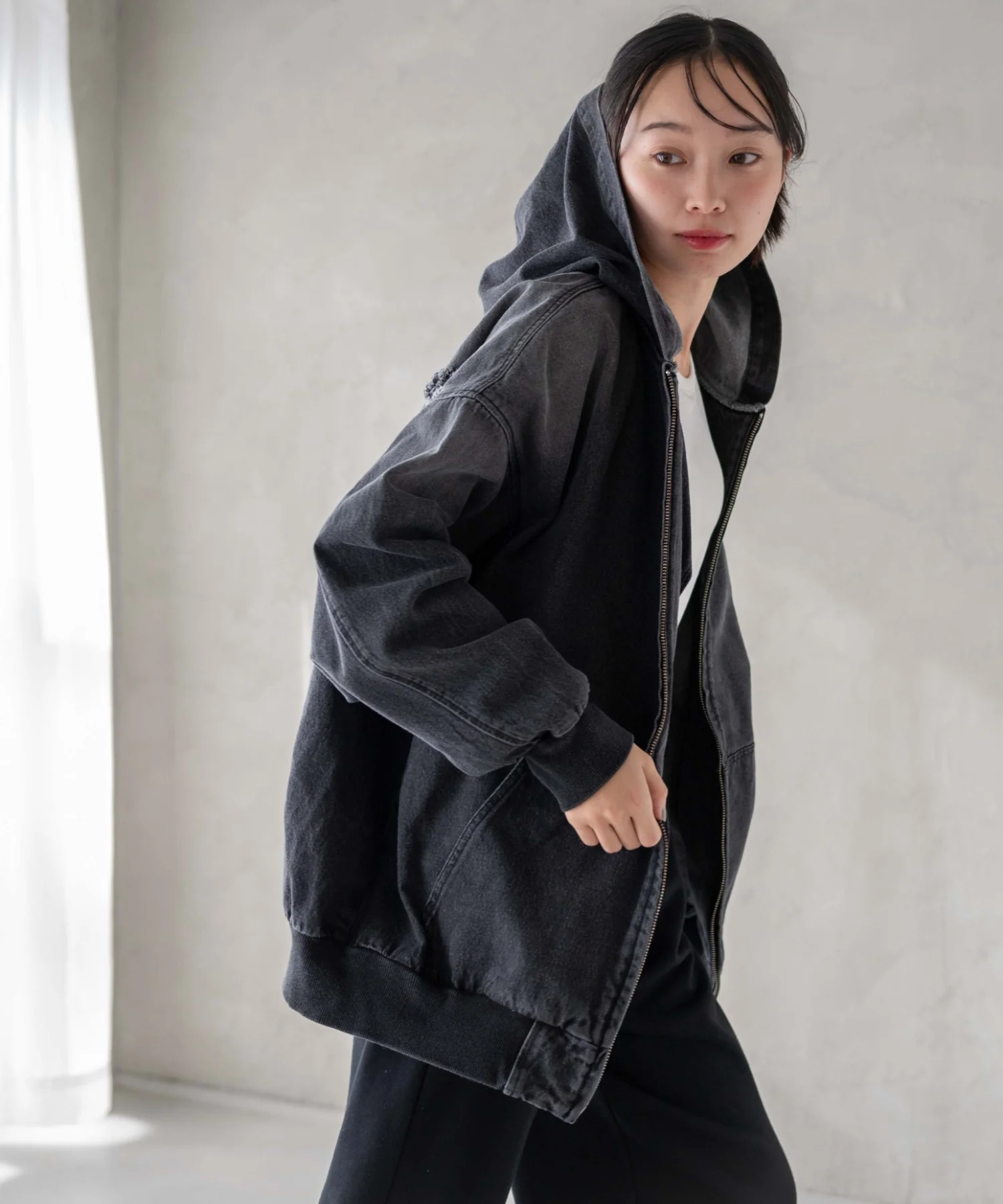 ヴィンテージウォッシュBIGフードブルゾン - Image 5
