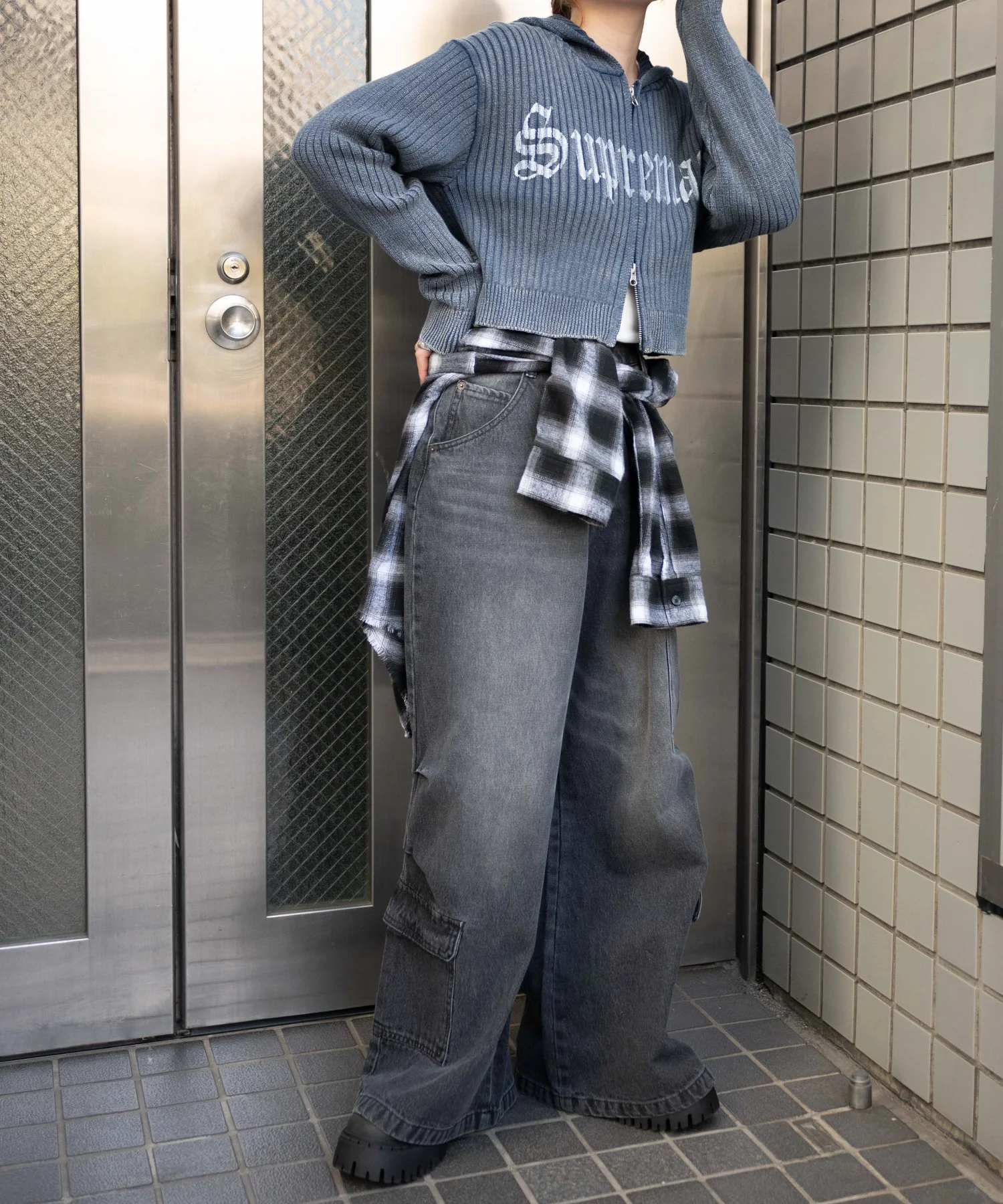 ストーンウォッシュニットパーカー - Image 3