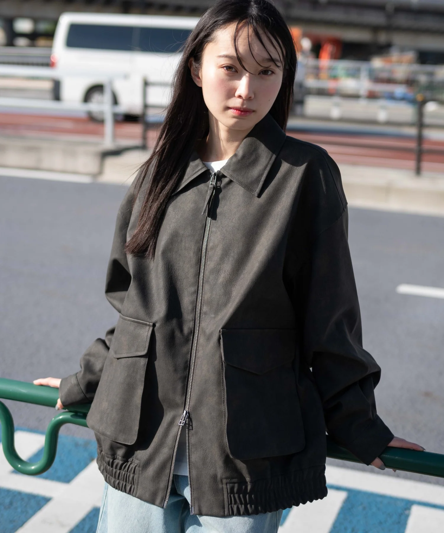 合皮ダブルZIPフライトジャケット - Image 18