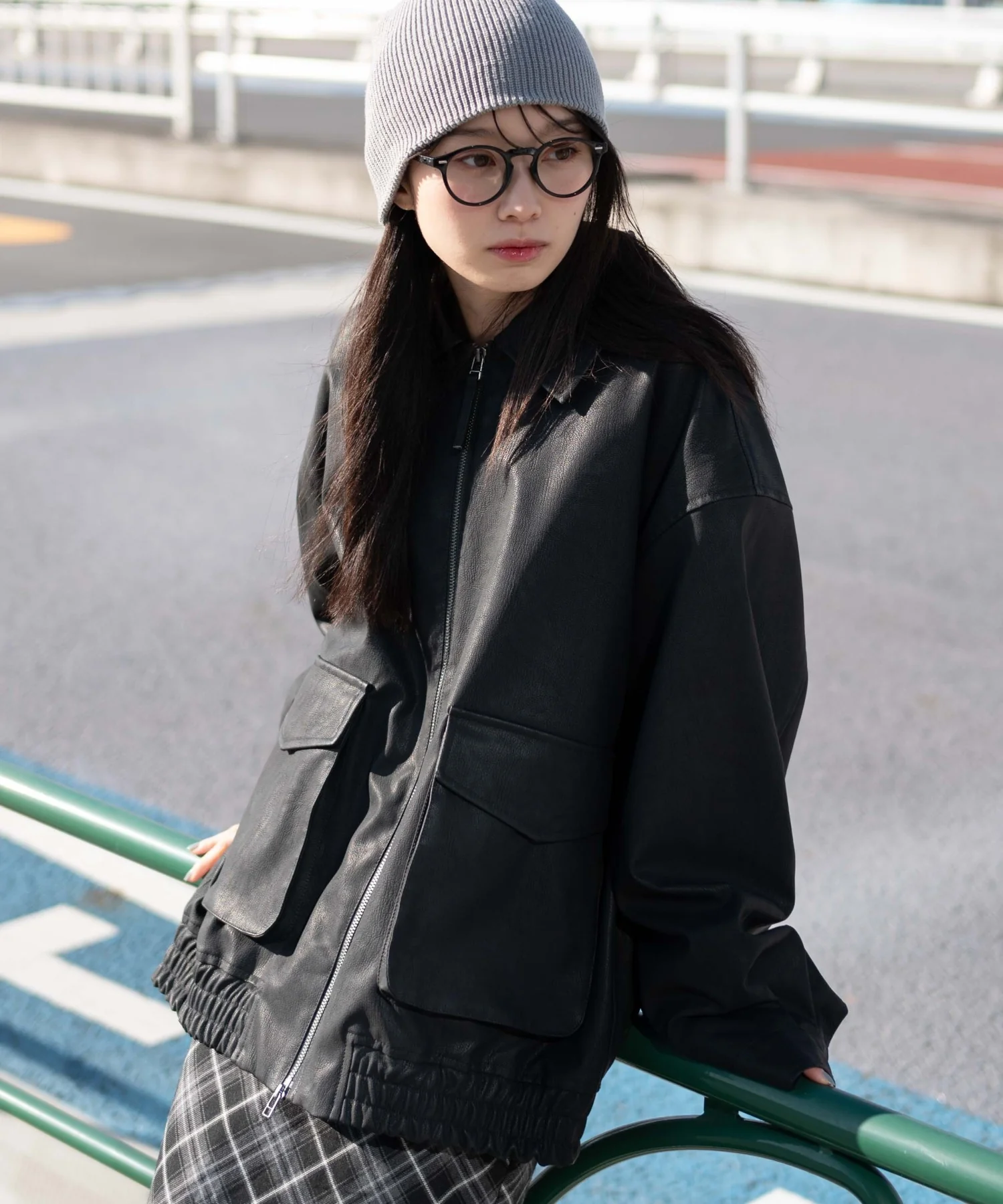 合皮ダブルZIPフライトジャケット - Image 4