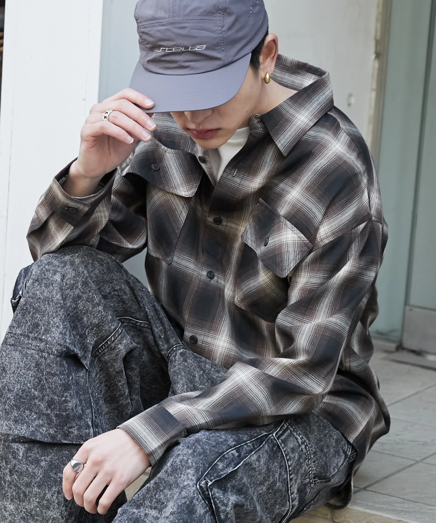 オンブレチェックシャツ(LS)