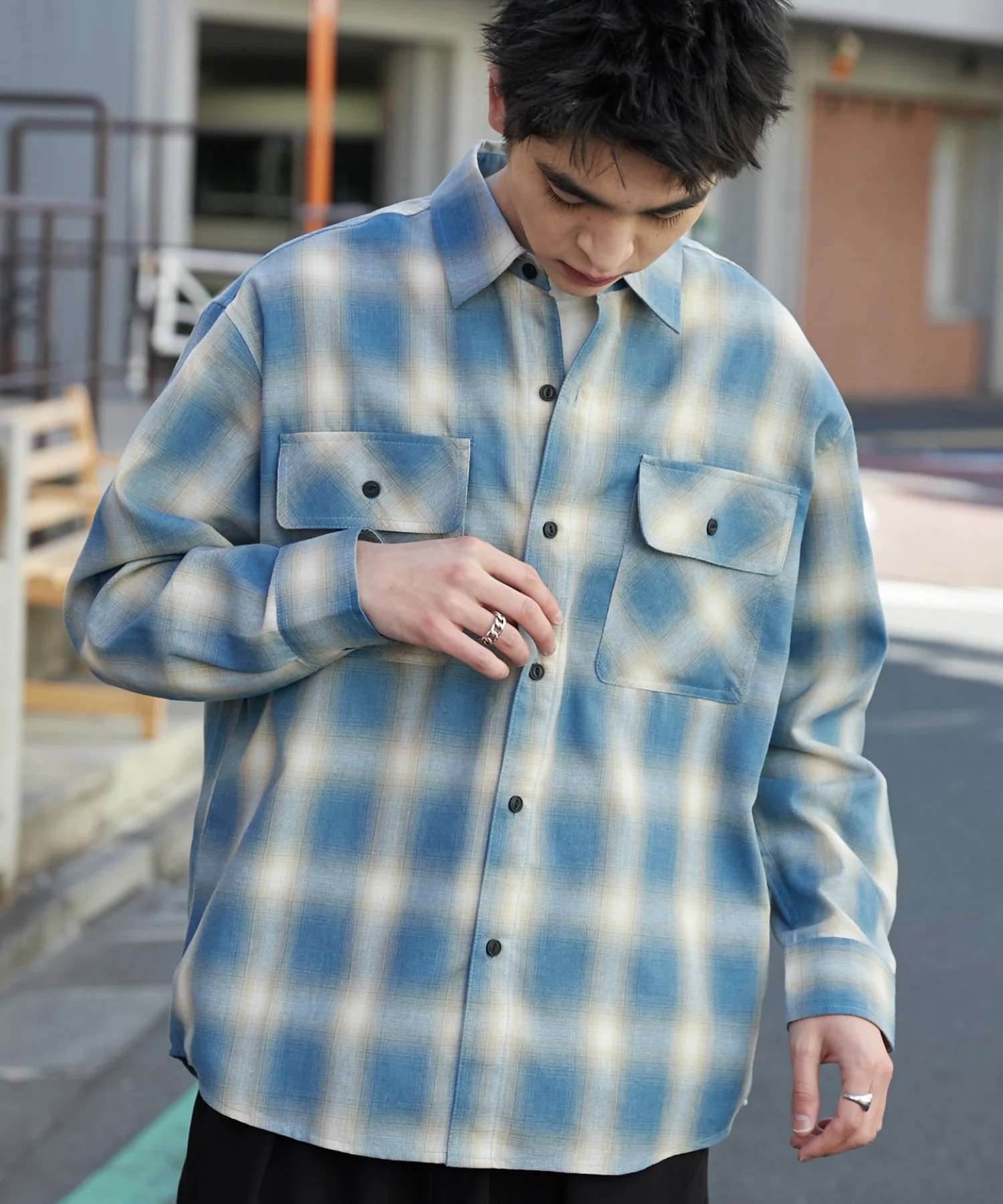 オンブレチェックシャツ(LS) - Image 4