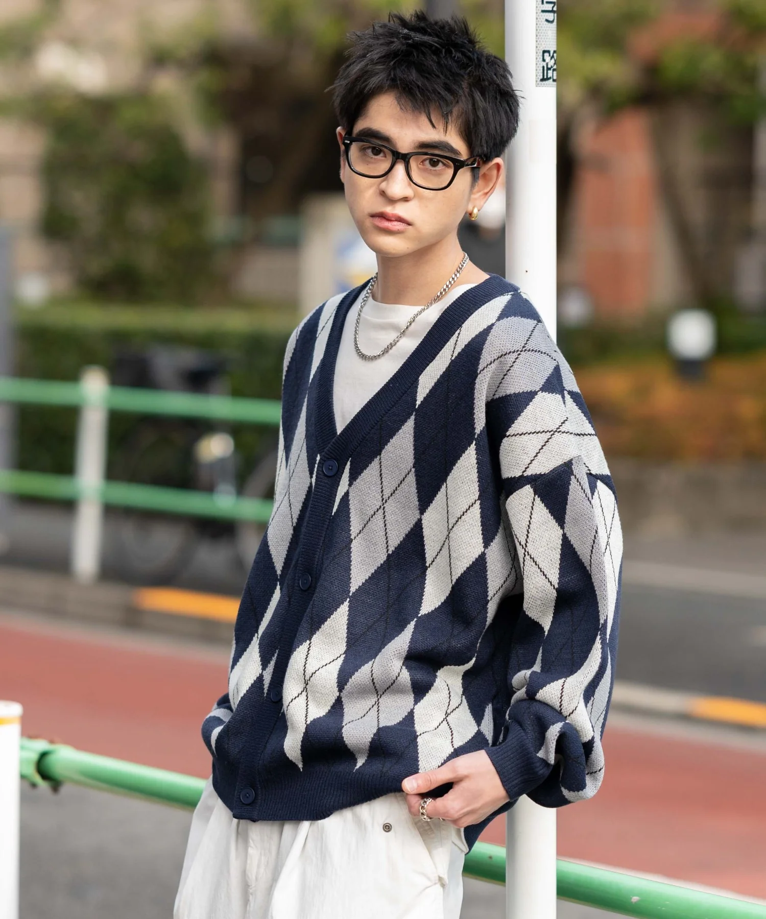 リラックスフィットパターンカーディガン - Image 10