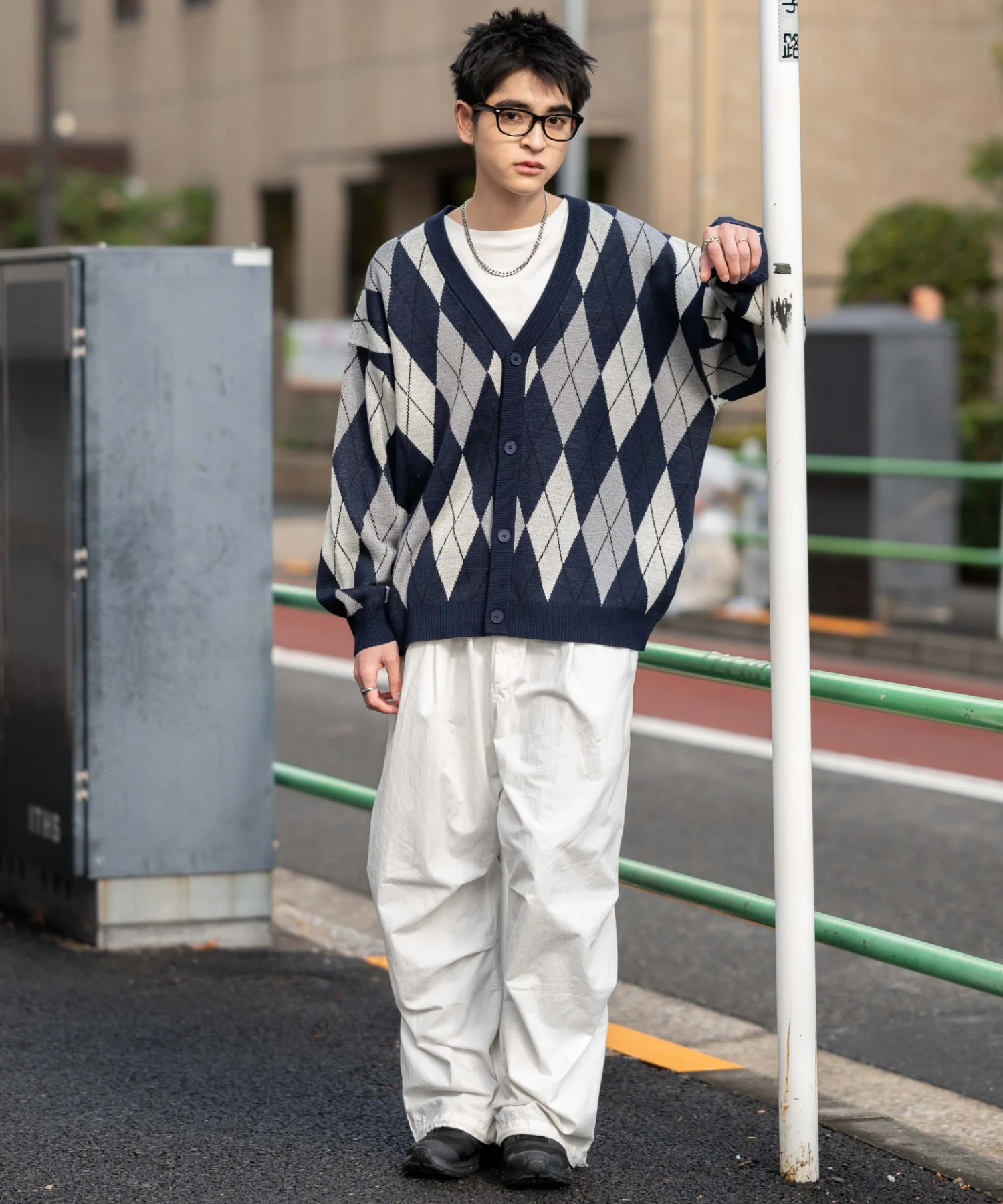 リラックスフィットパターンカーディガン - Image 5