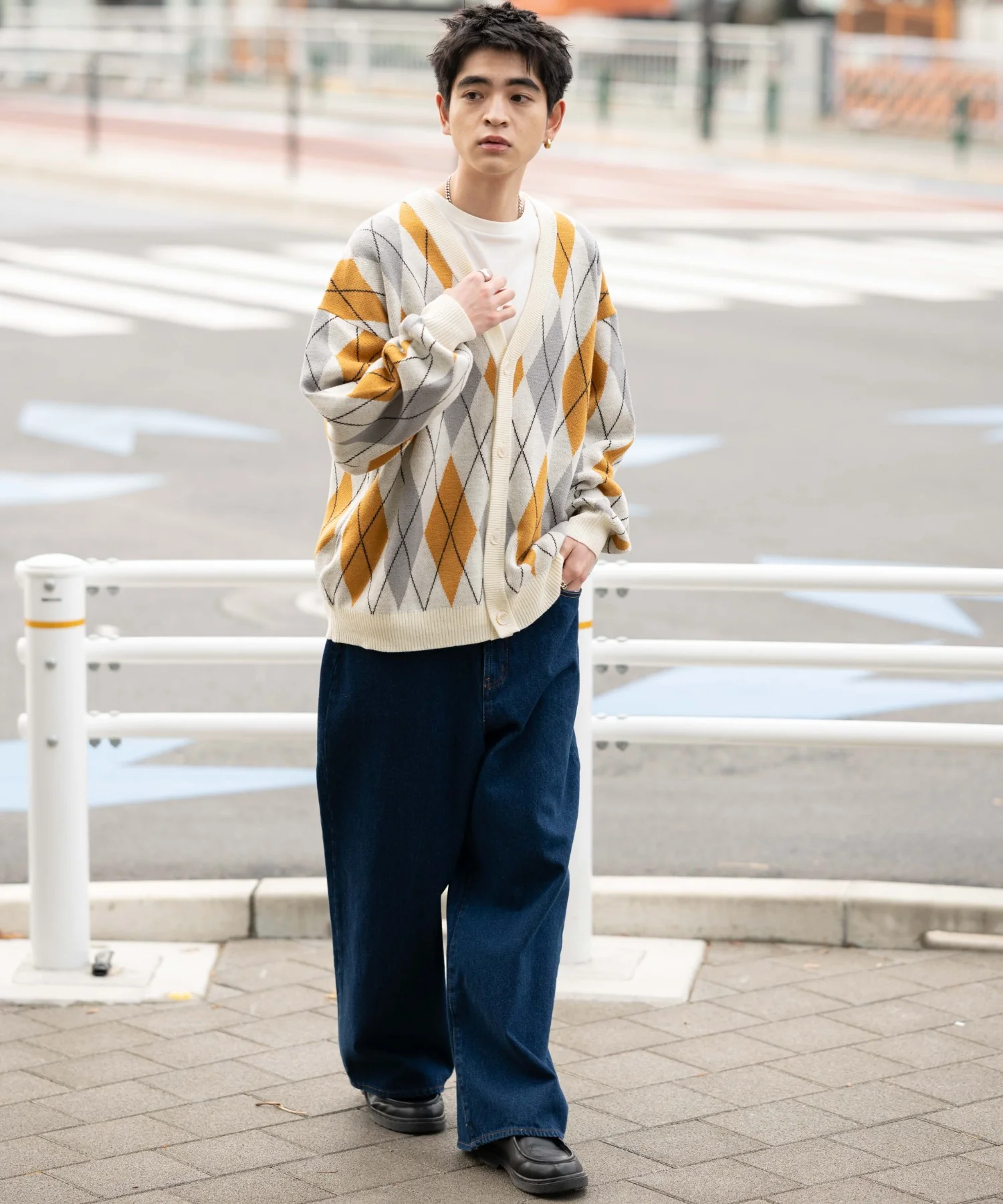 リラックスフィットパターンカーディガン - Image 7