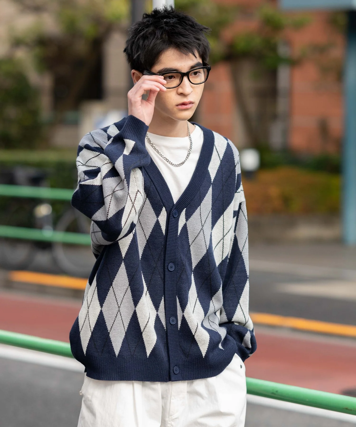 リラックスフィットパターンカーディガン - Image 9