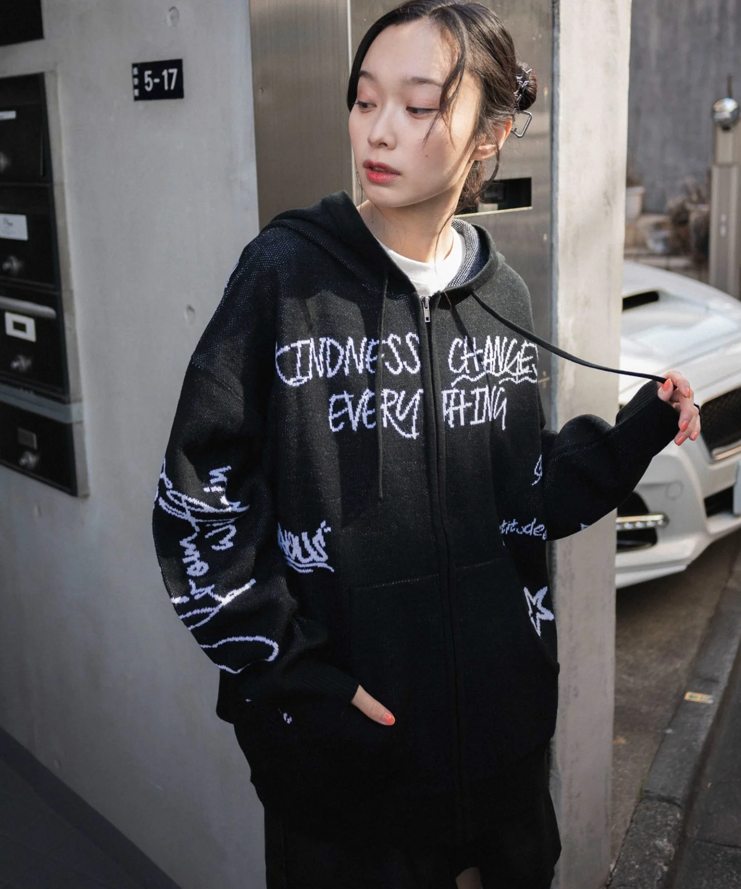ジャガードグラフィックニットZIPパーカー - Image 21
