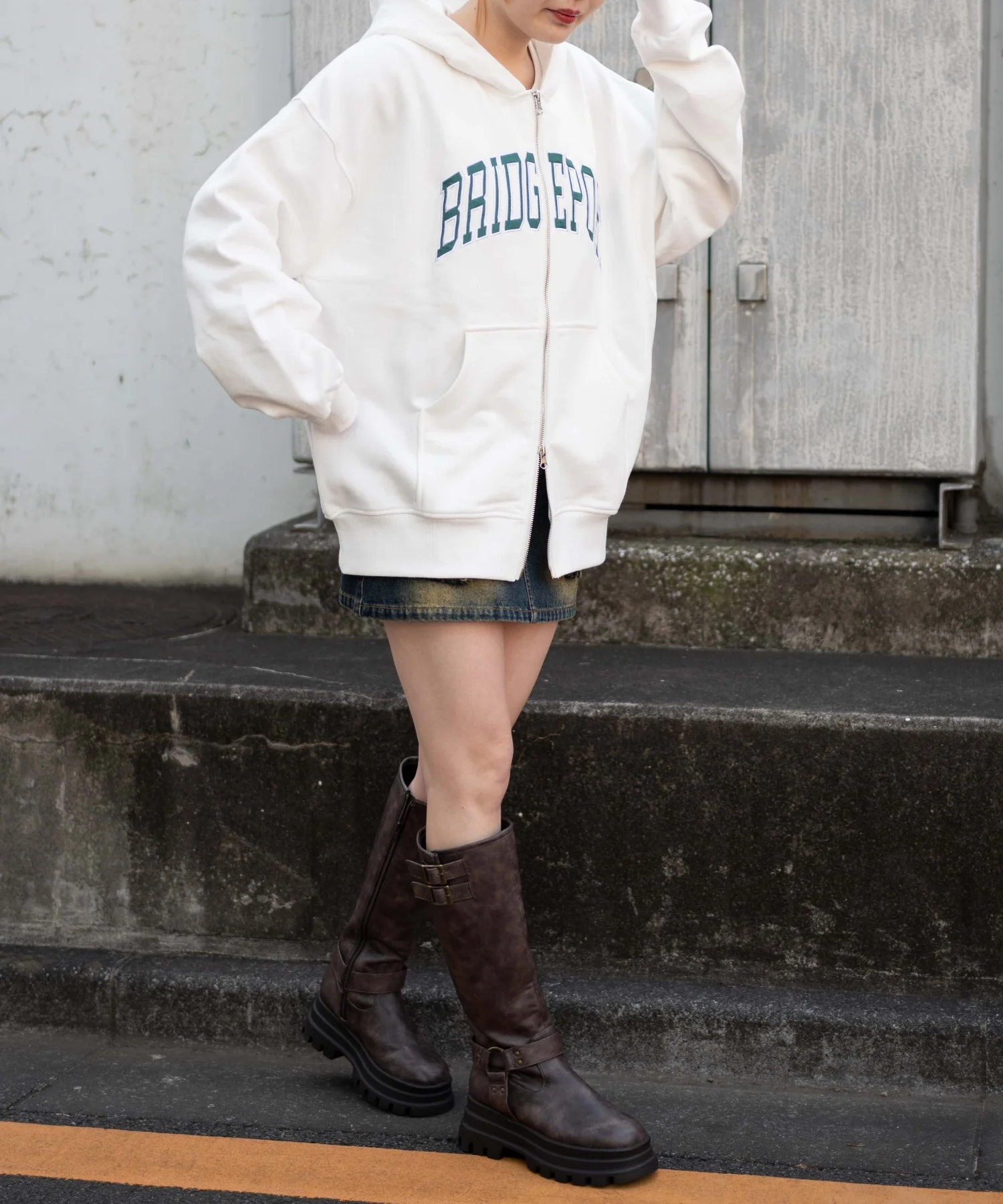 カレッジロゴビッグジップパーカー - Image 4