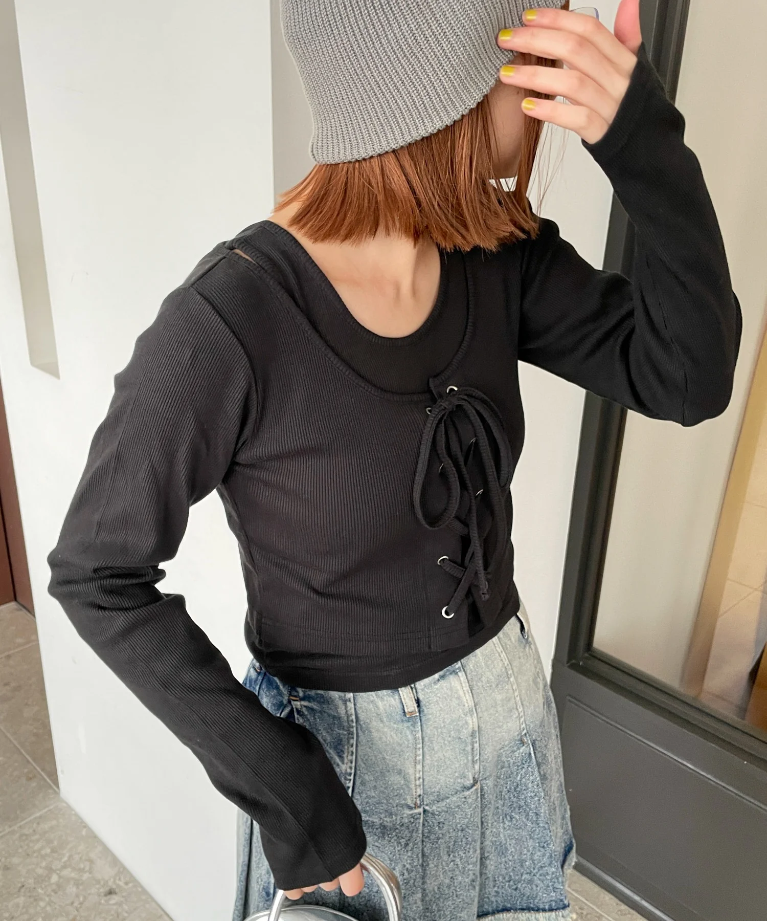 ヴィンテージライクレースアップトップス - Image 8