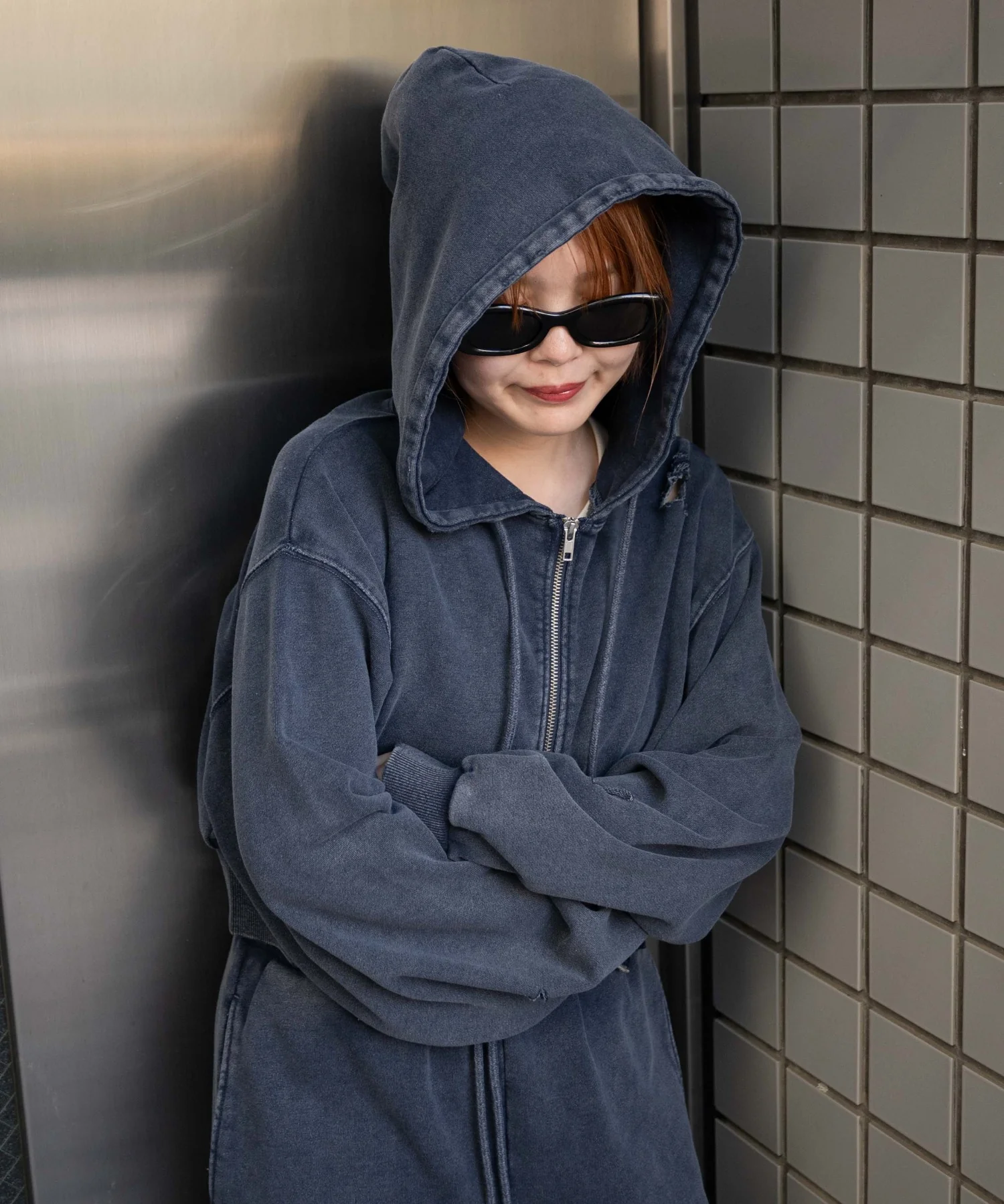 ダメージショートジップパーカー - Image 18