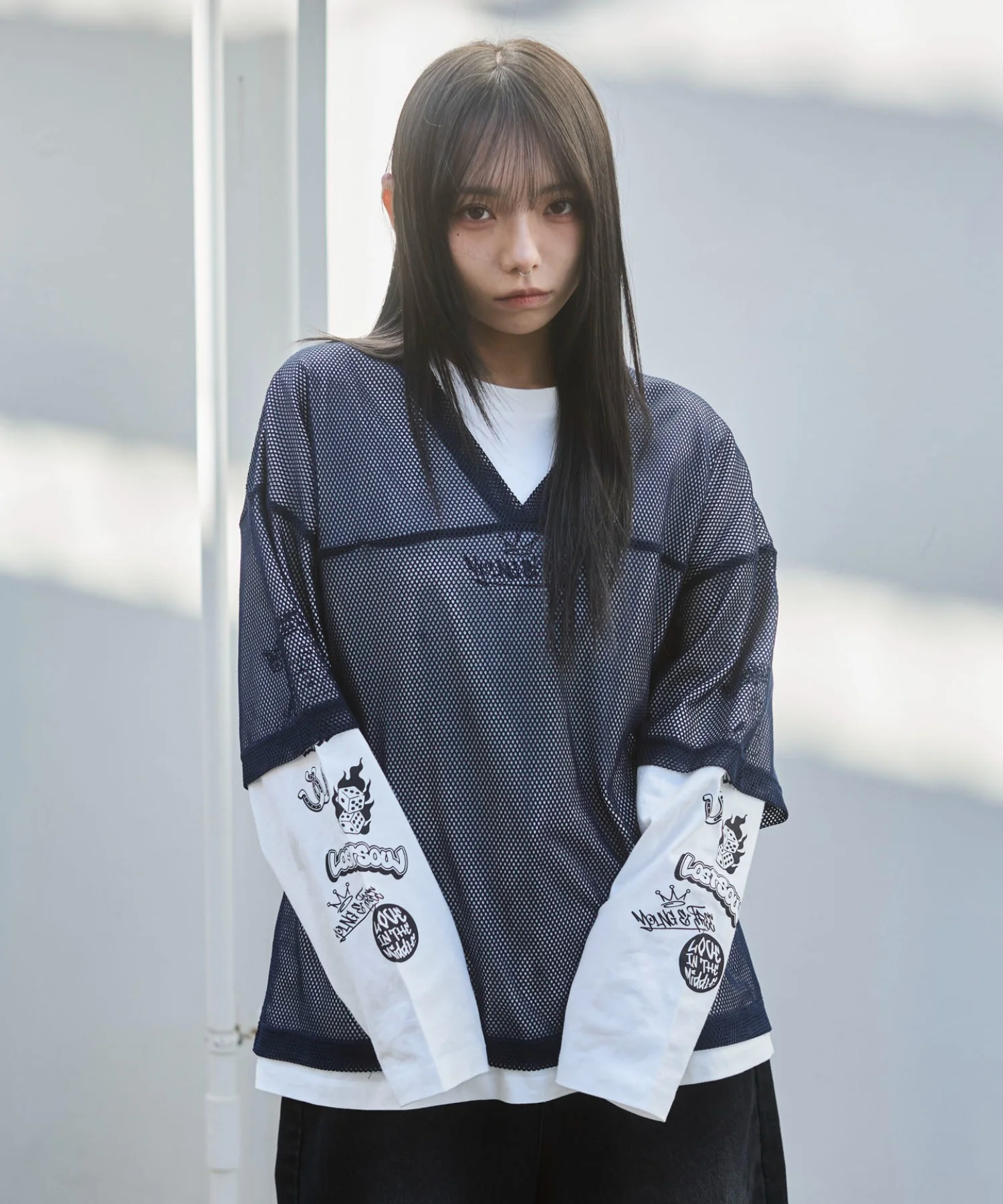 メッシュスリーブロゴアンサンブルT - Image 14
