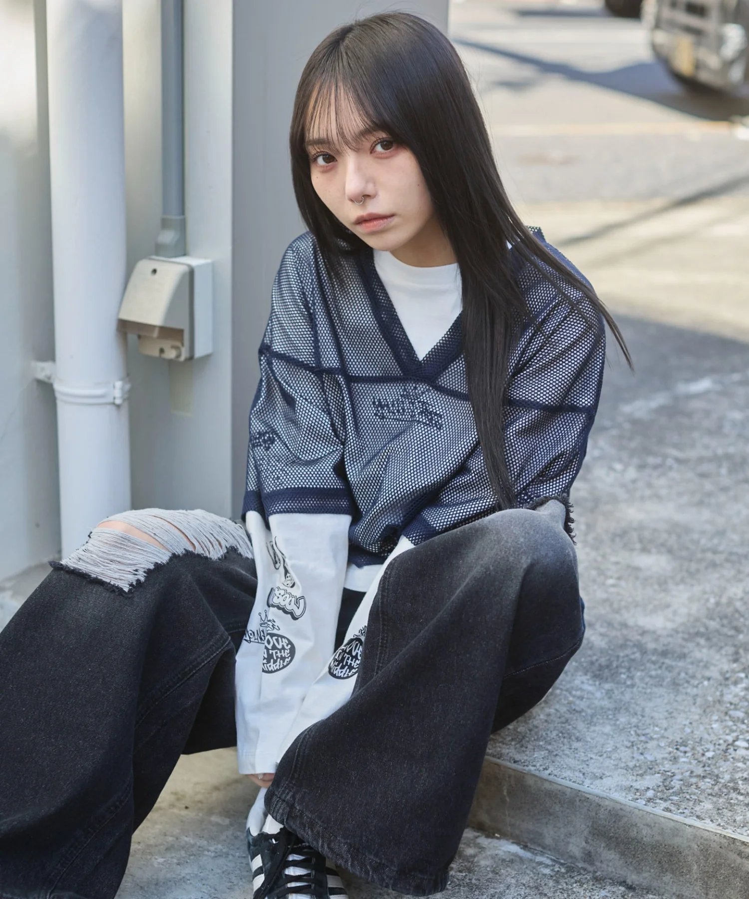 メッシュスリーブロゴアンサンブルT - Image 16