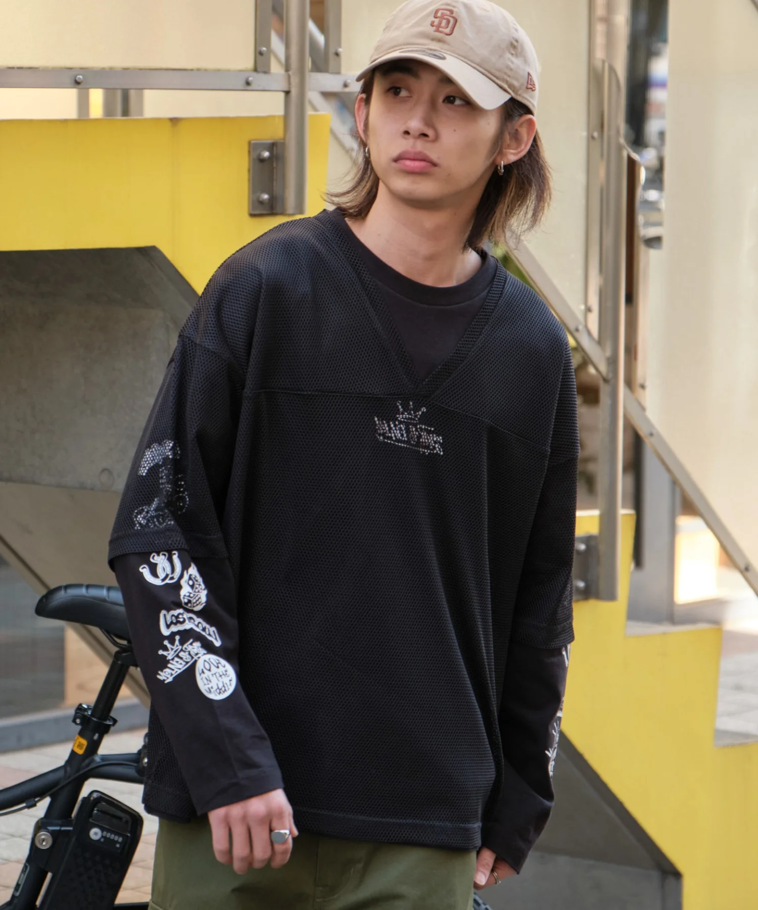 メッシュスリーブロゴアンサンブルT - Image 2