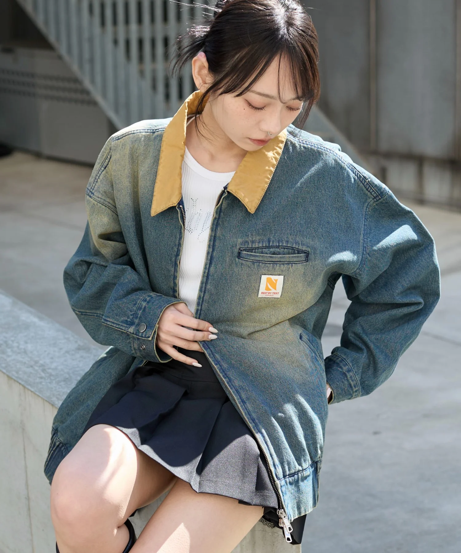 ワーカーズWジップデニムブルゾン - Image 2