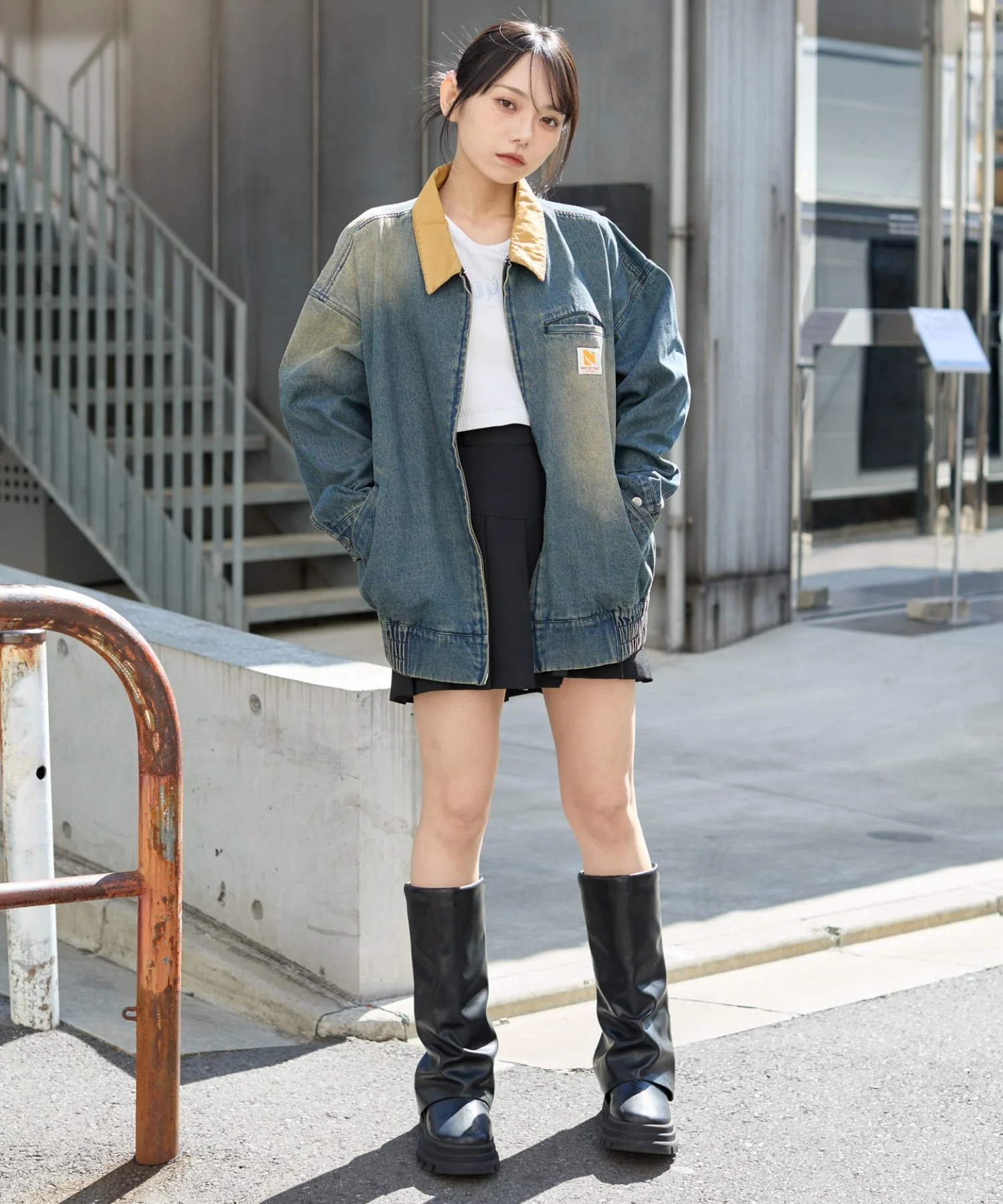ワーカーズWジップデニムブルゾン - Image 4