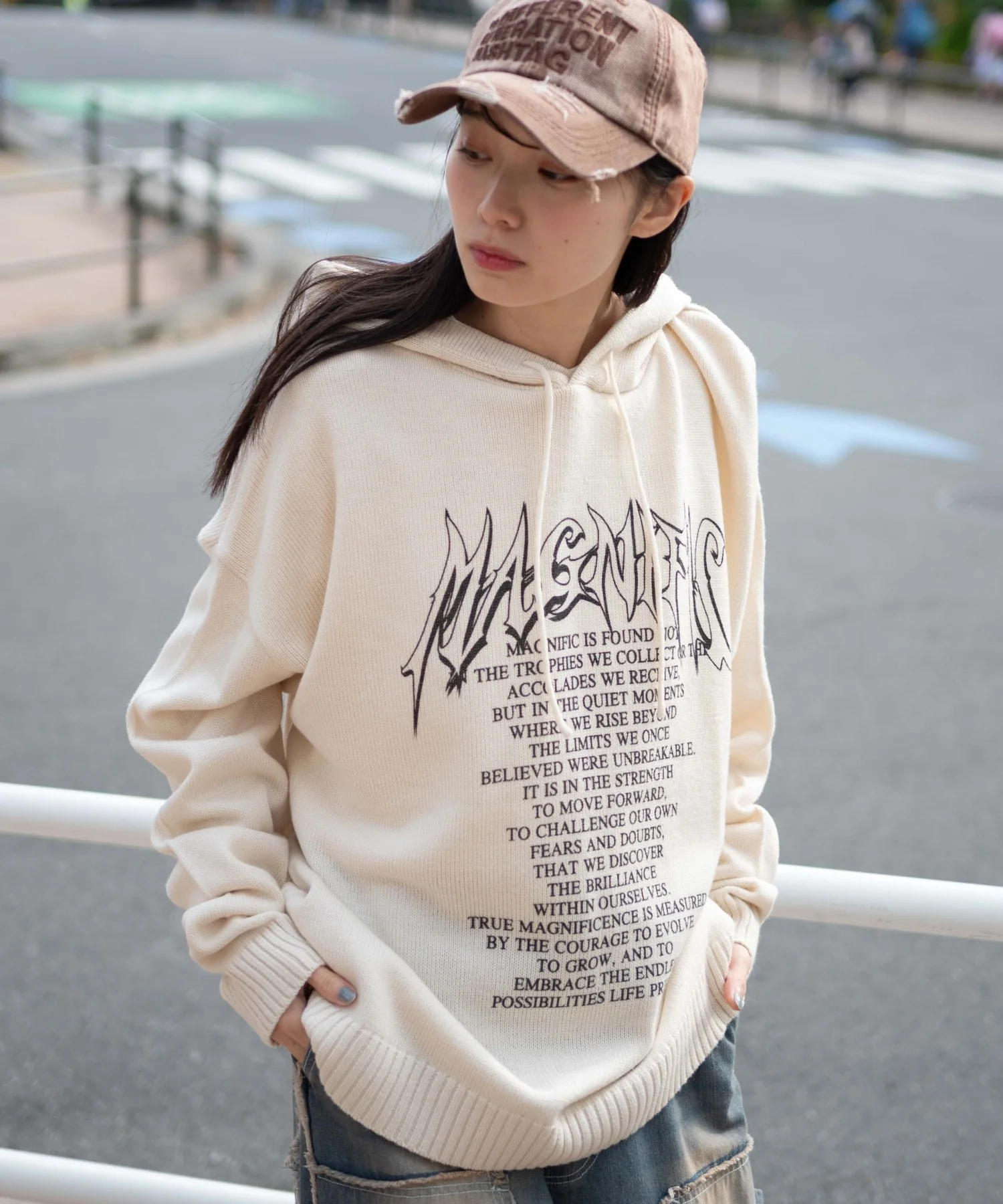 グラフィックプリントニットパーカー - Image 14