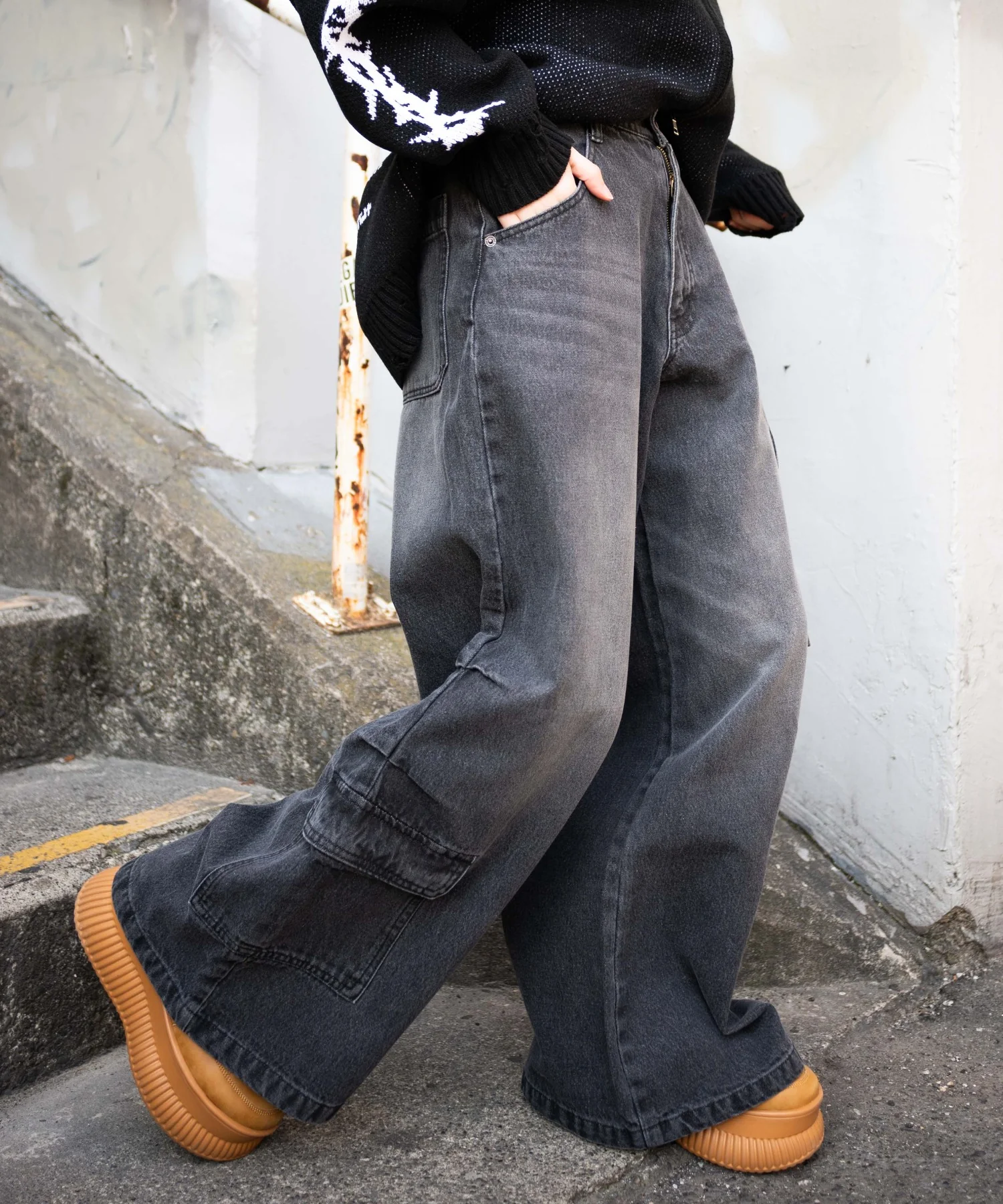 ヴィンテージウォッシュバギーカーゴパンツ - Image 12