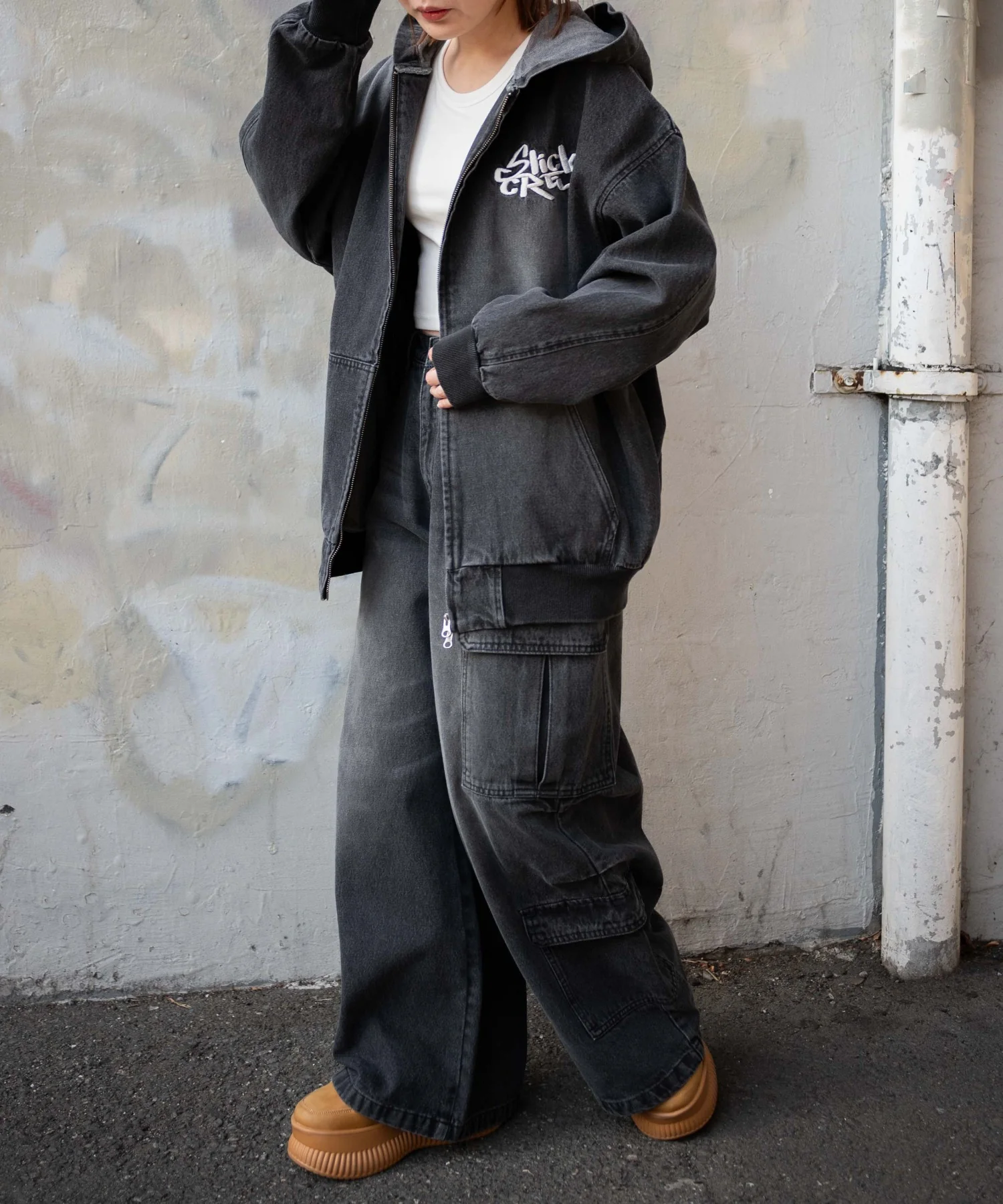 ヴィンテージウォッシュバギーカーゴパンツ - Image 14