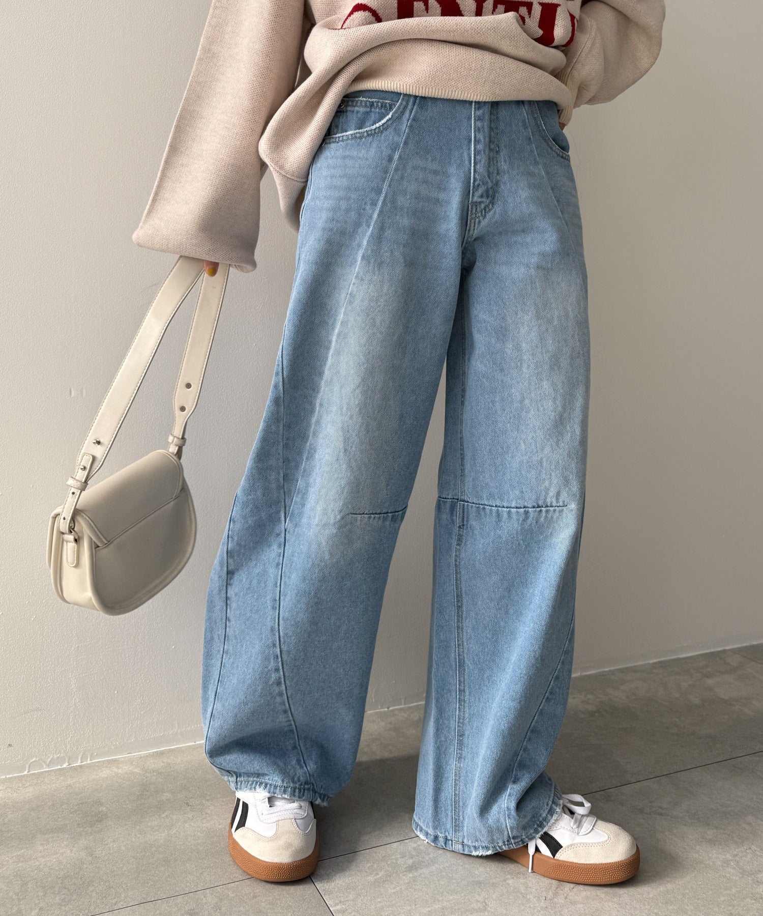 カーブラインバレルレッグデニムパンツ - Image 14