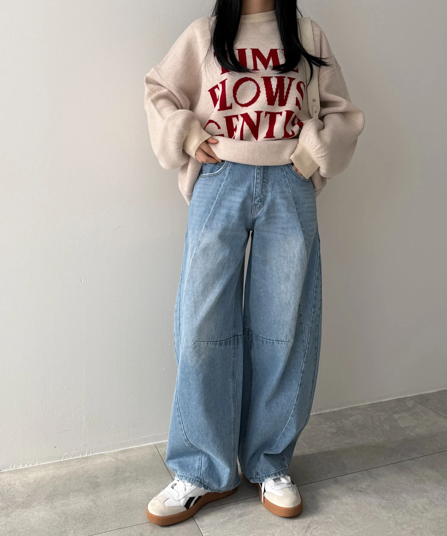 カーブラインバレルレッグデニムパンツ - Image 16