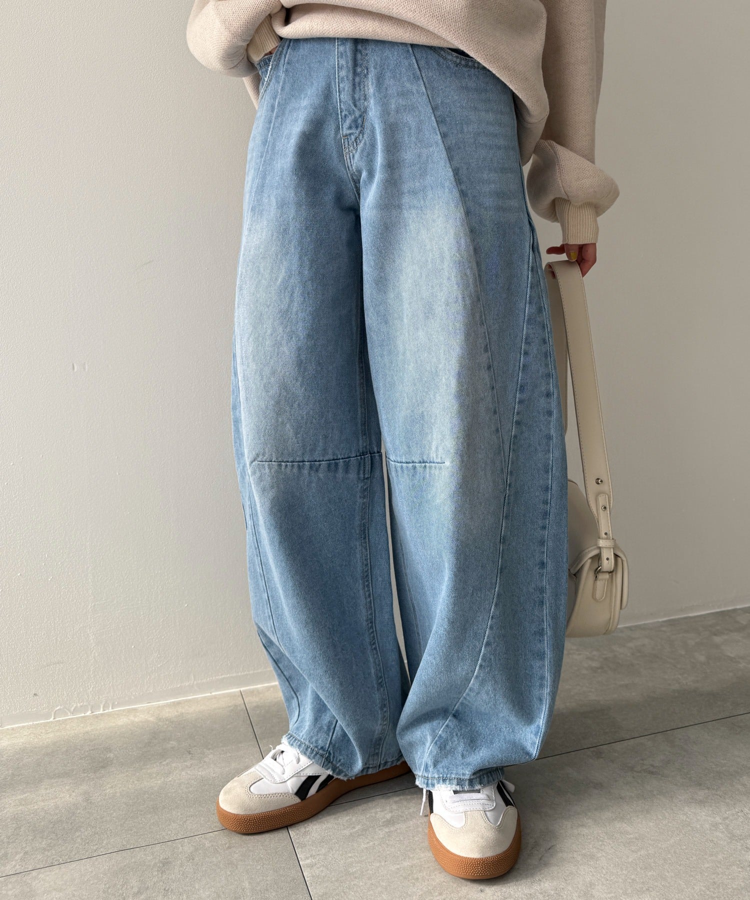 カーブラインバレルレッグデニムパンツ - Image 2
