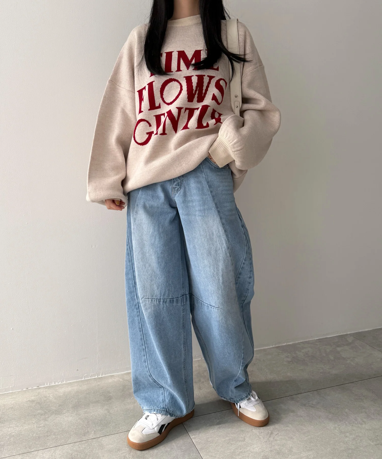 カーブラインバレルレッグデニムパンツ - Image 3