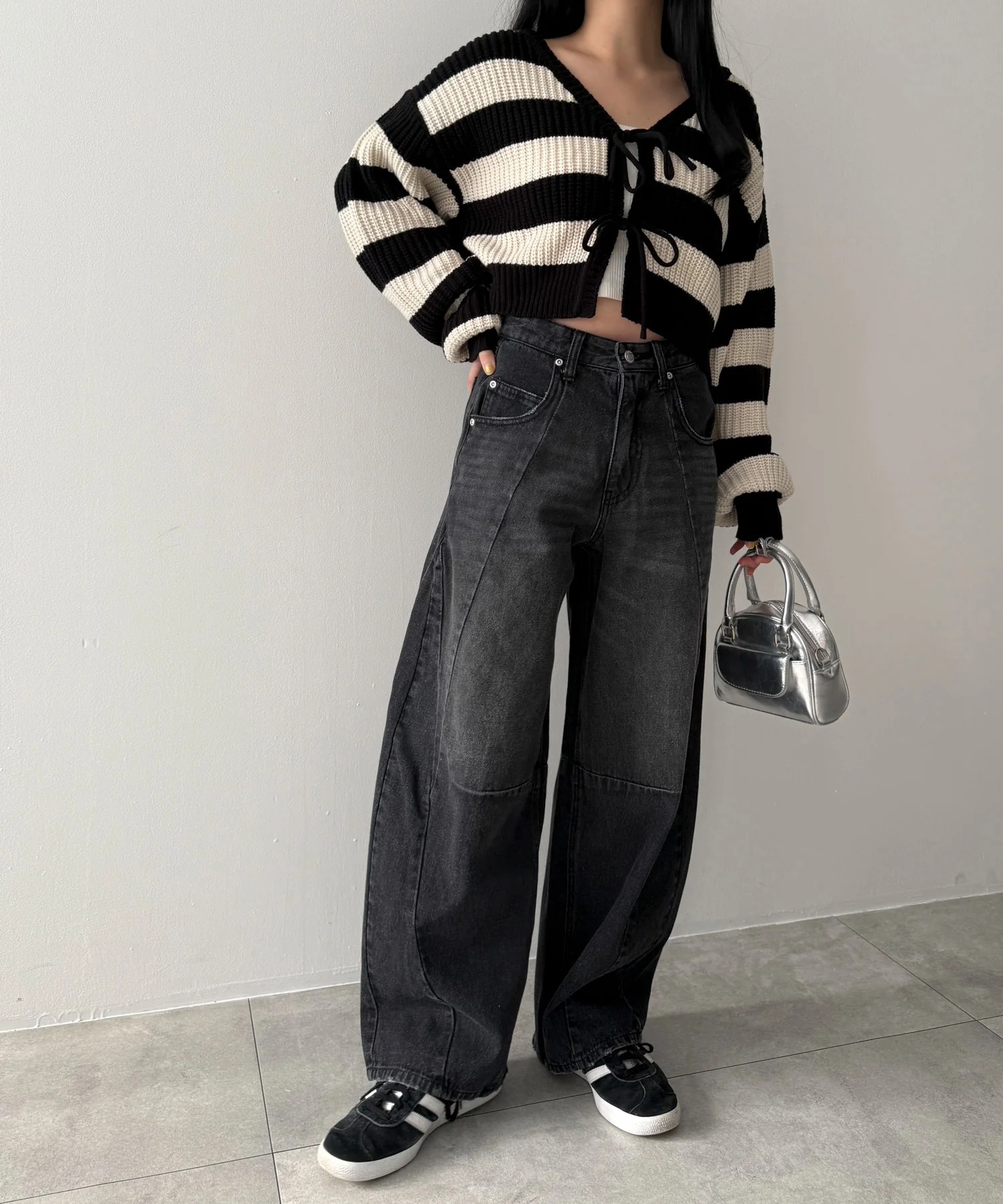 カーブラインバレルレッグデニムパンツ - Image 4