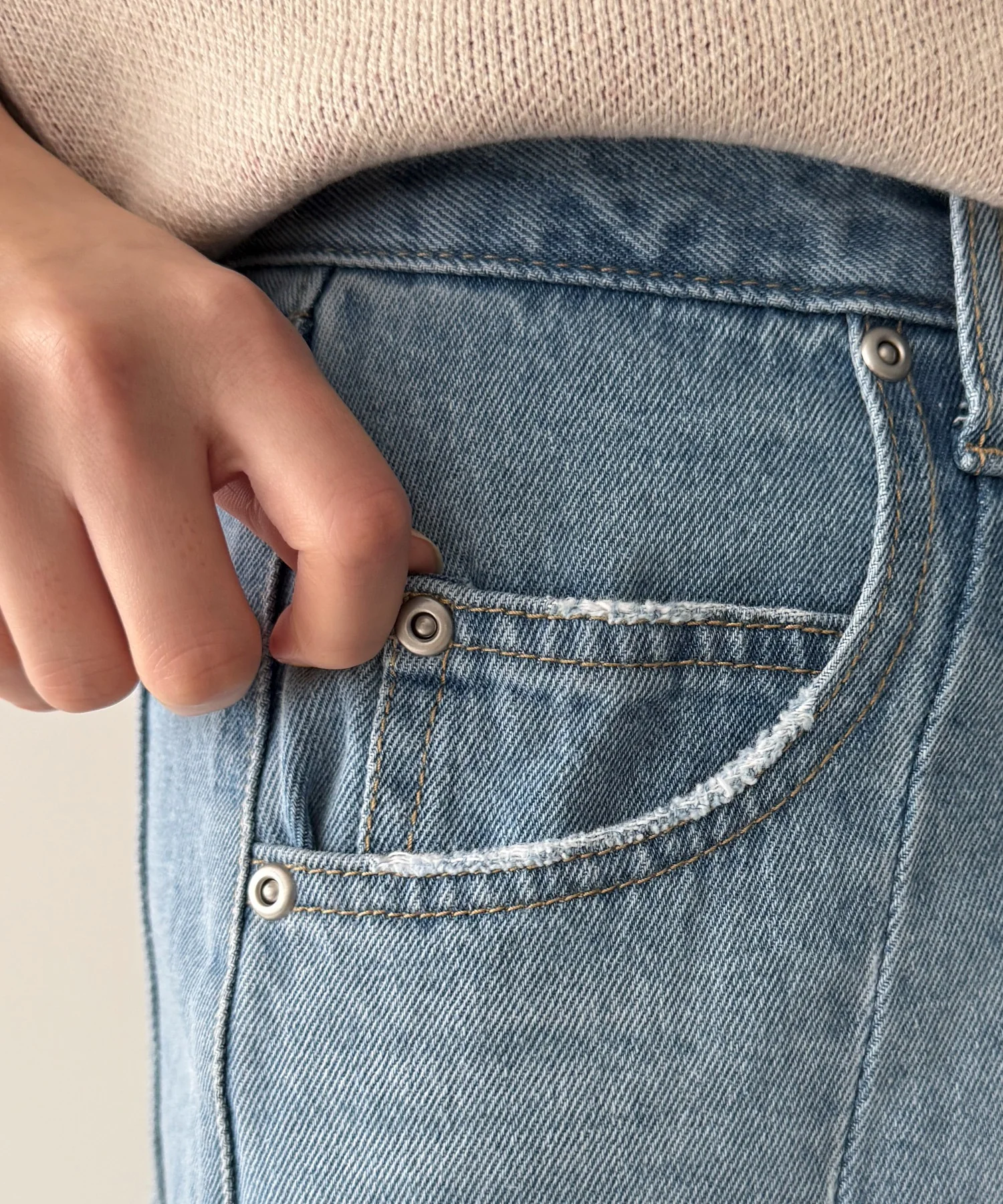 カーブラインバレルレッグデニムパンツ - Image 7