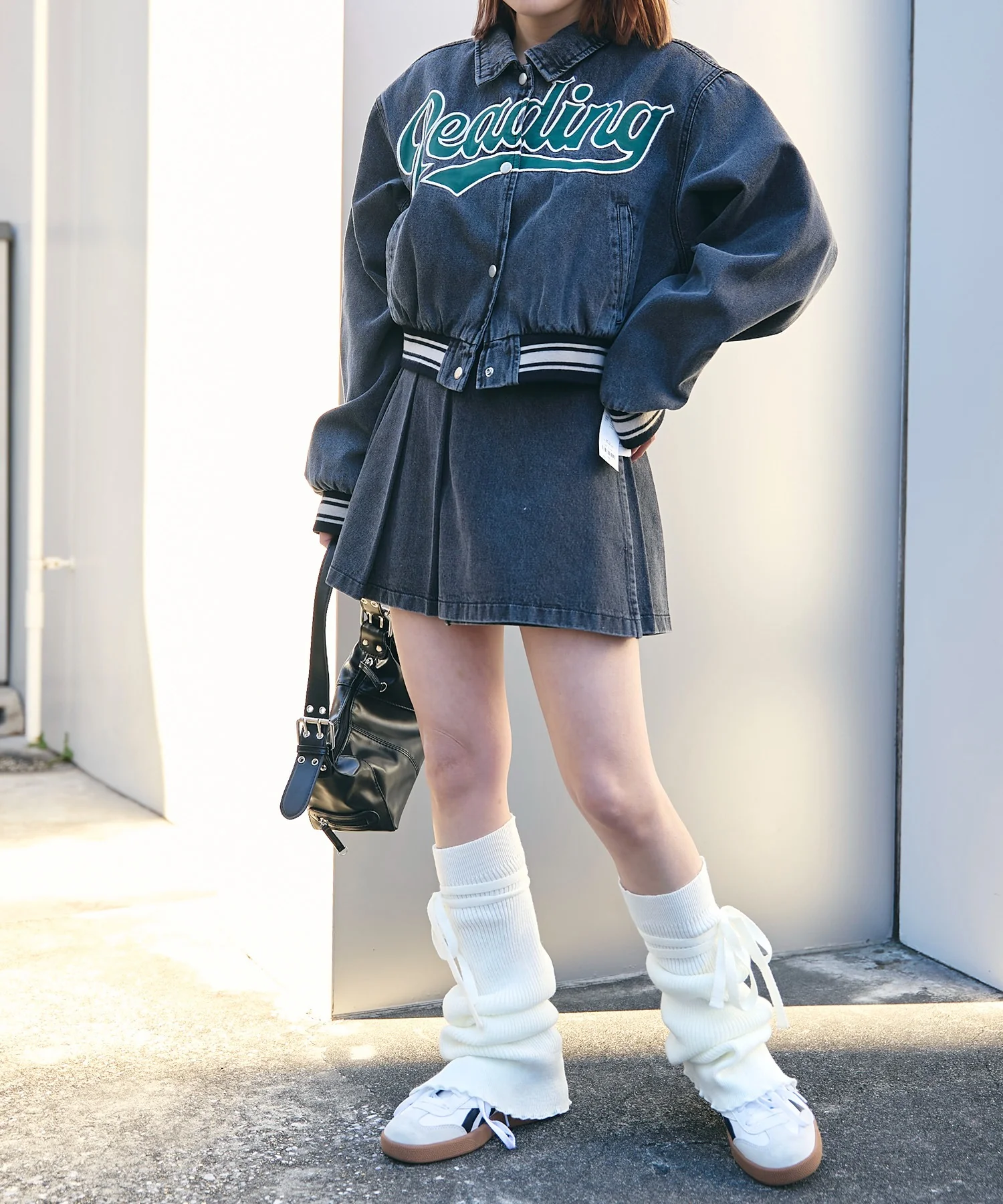 デニムラッププリーツスカート - Image 3