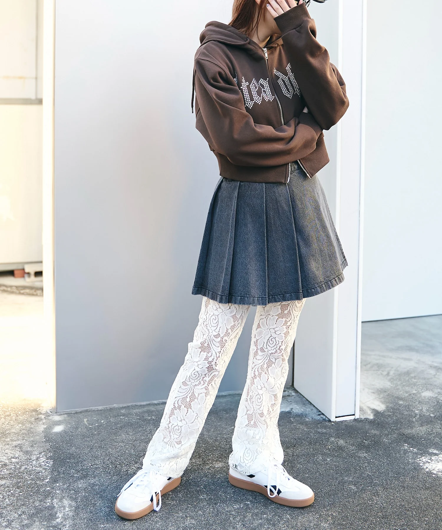 デニムラッププリーツスカート - Image 5
