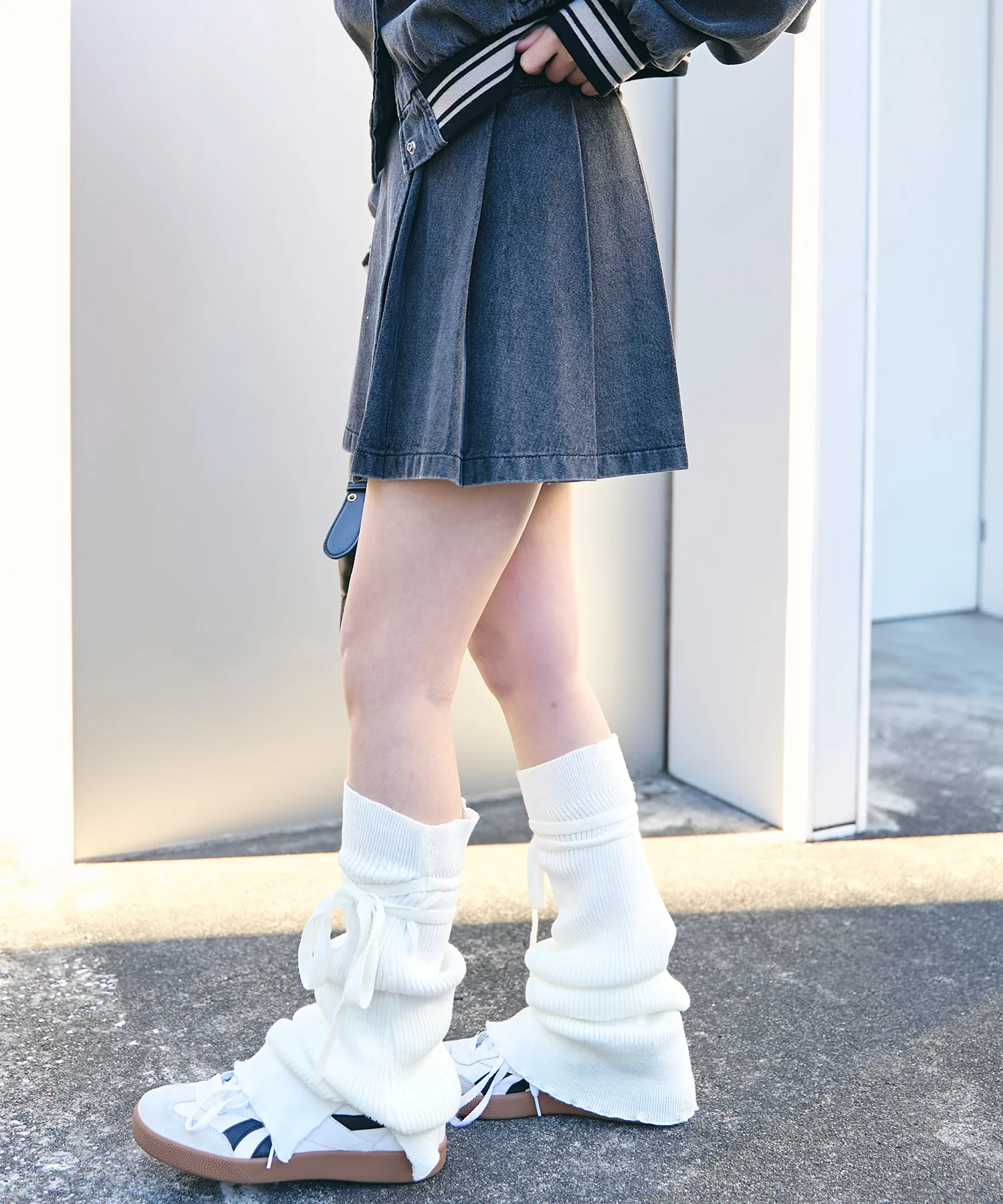 デニムラッププリーツスカート - Image 9