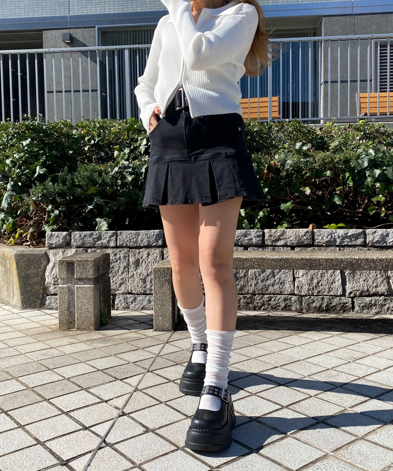 厚底ハトメワンストラップシューズ - Image 5