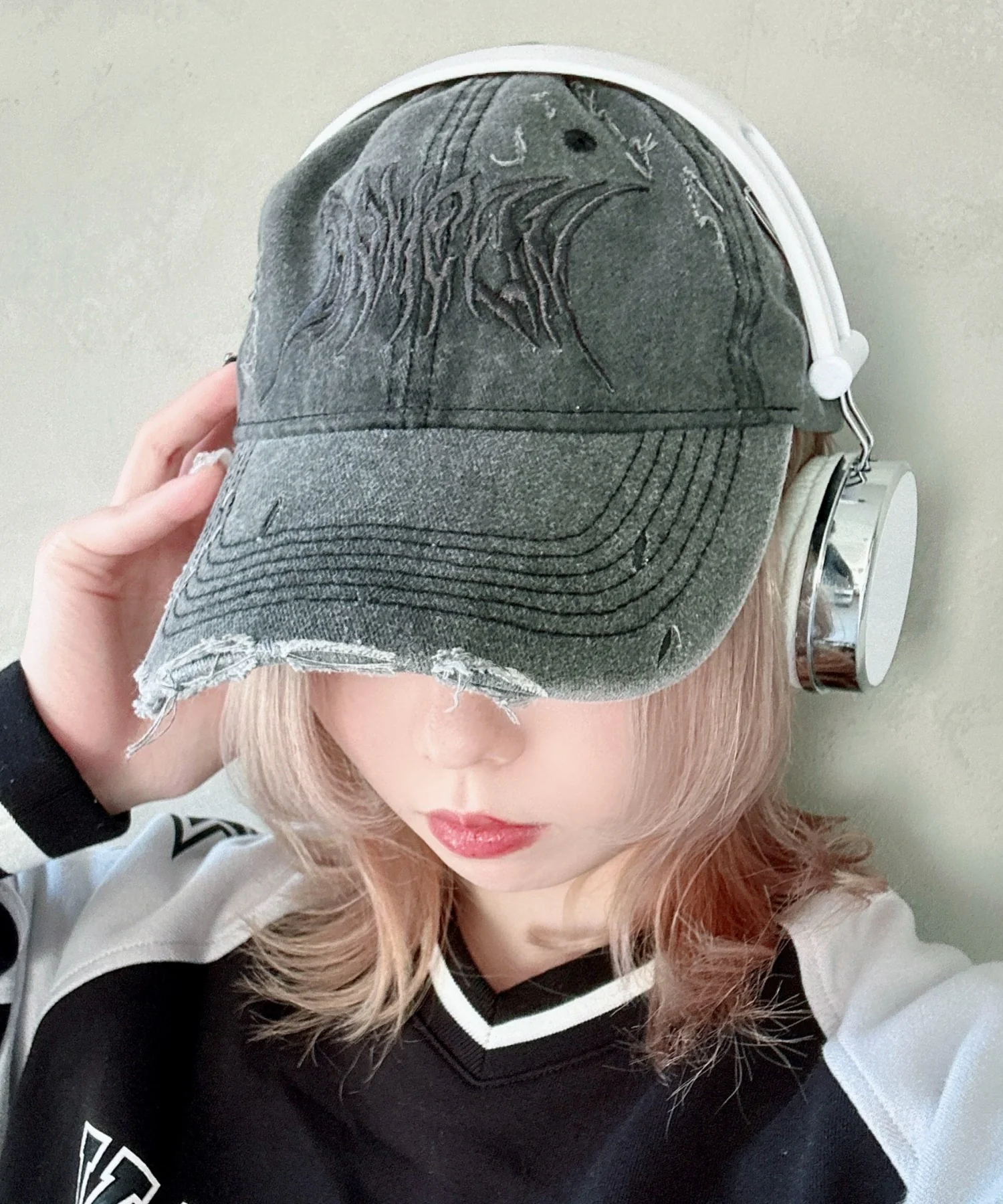 トライバルロゴダメージピグメントキャップ - Image 5