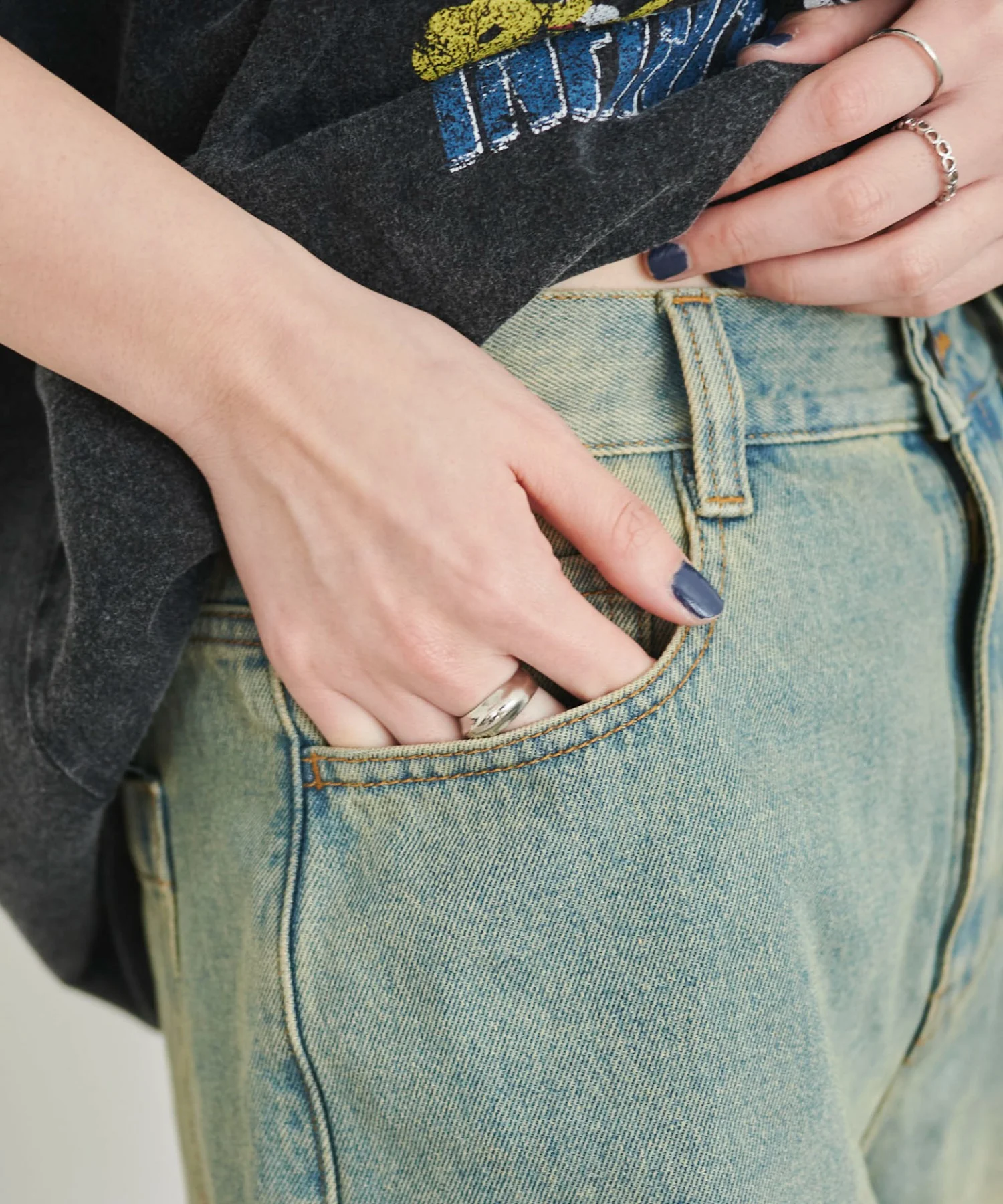 ヴィンテージウォッシュデニムハーフパンツ - Image 10