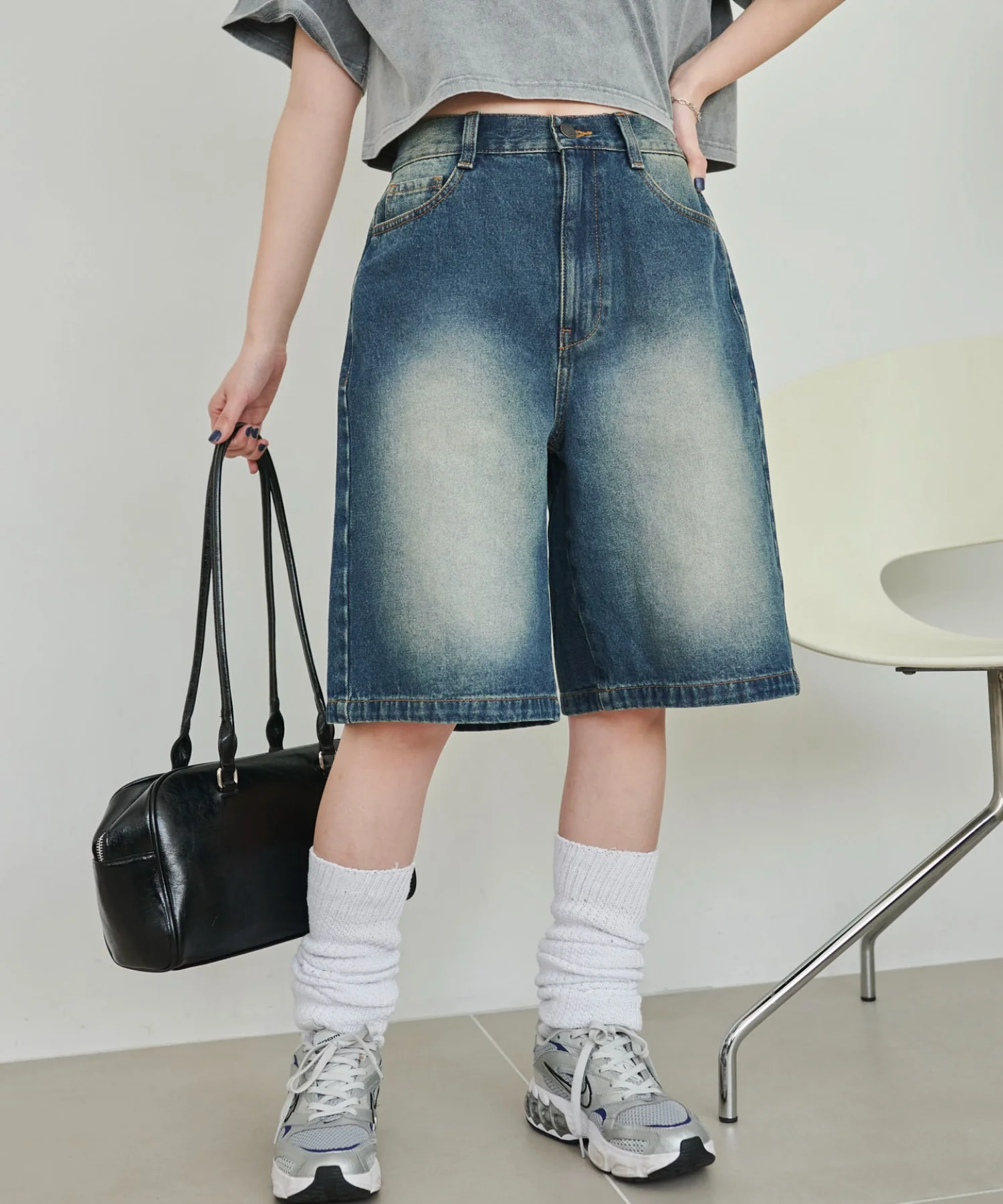 ヴィンテージウォッシュデニムハーフパンツ - Image 12