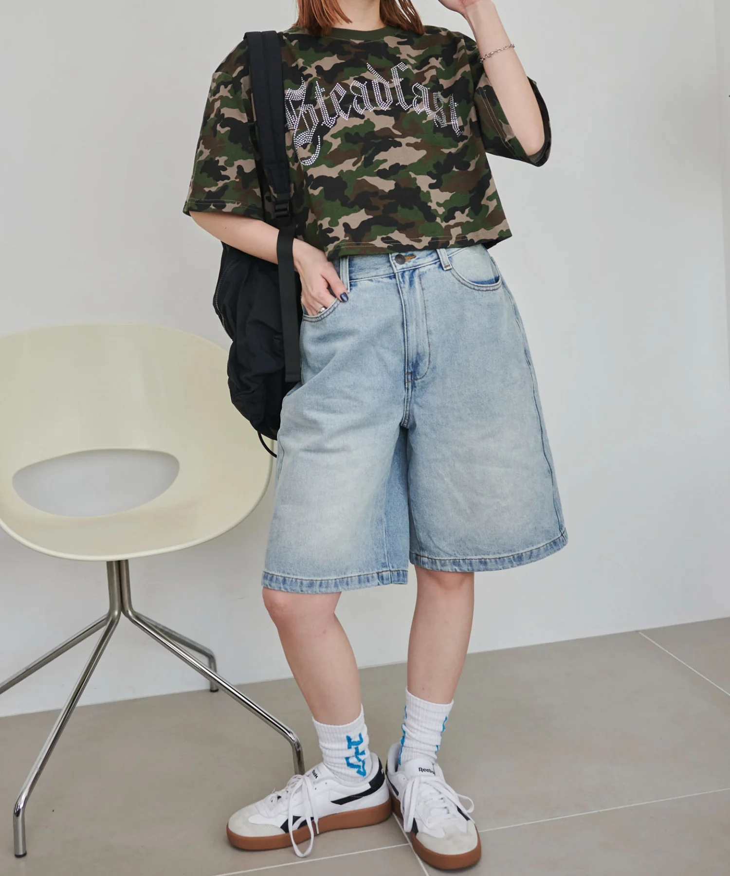 ヴィンテージウォッシュデニムハーフパンツ - Image 19