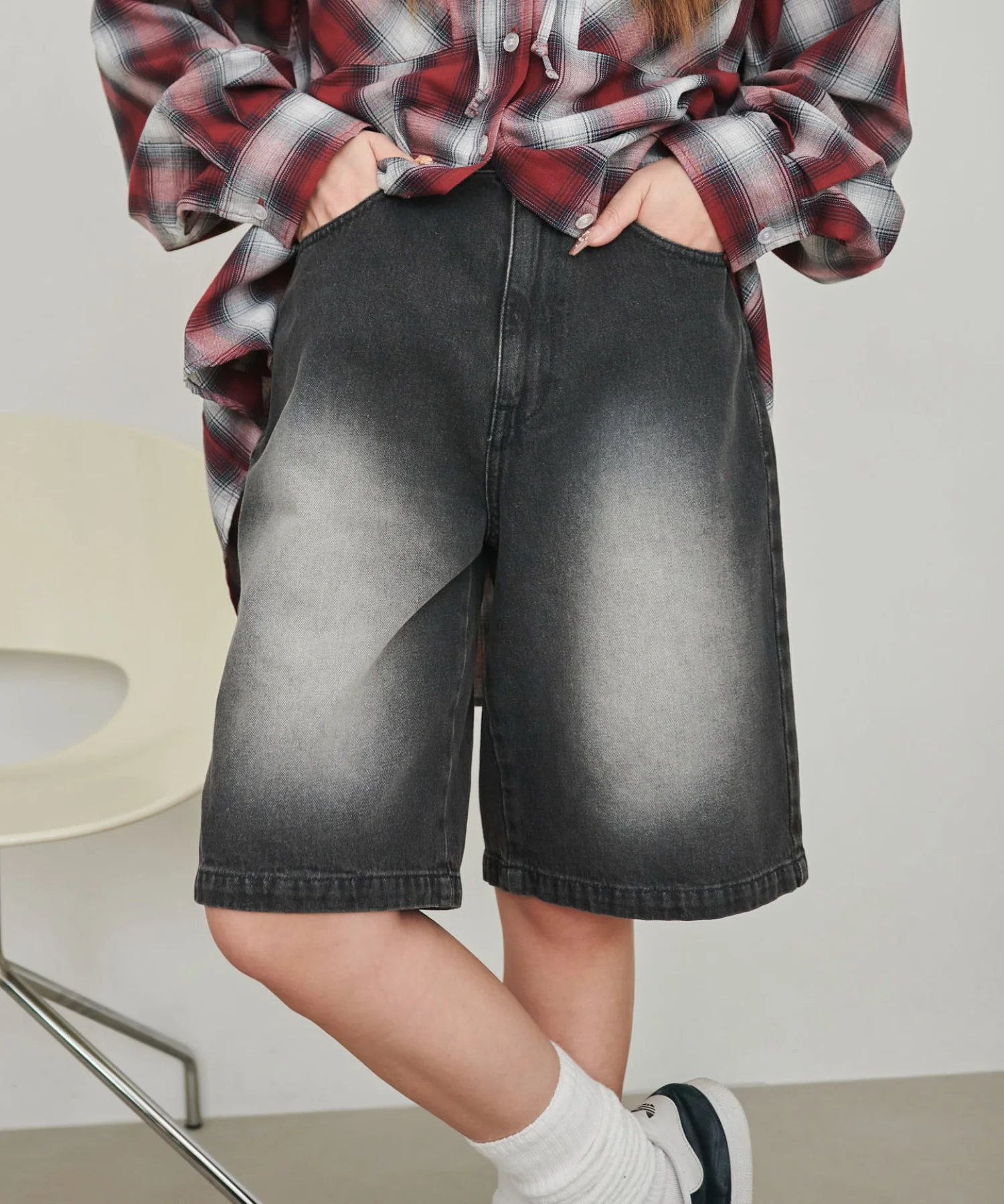 ヴィンテージウォッシュデニムハーフパンツ - Image 20