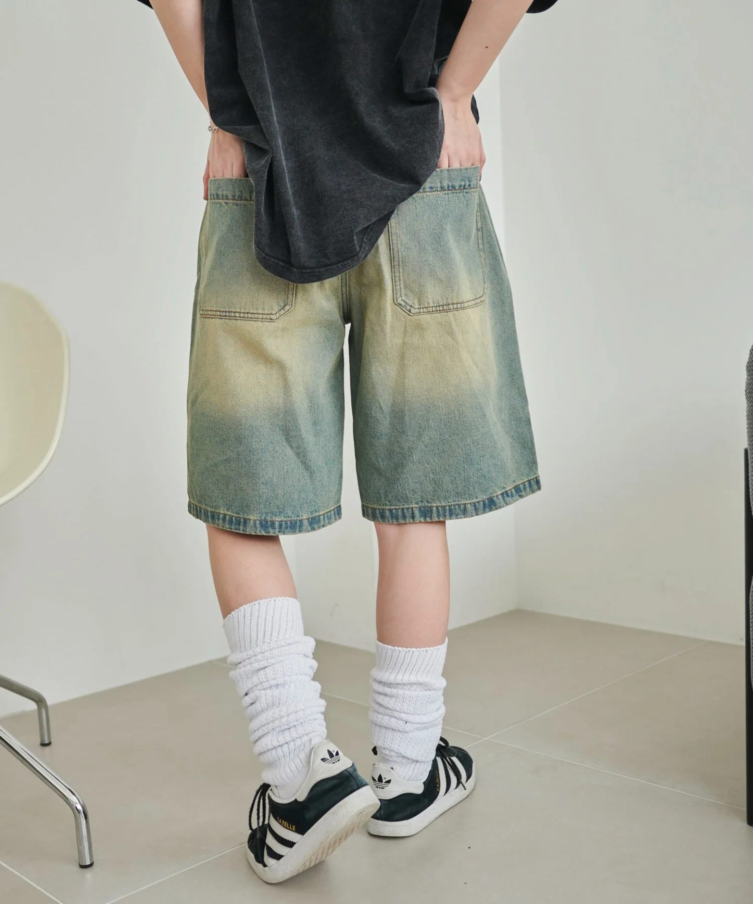 ヴィンテージウォッシュデニムハーフパンツ - Image 26