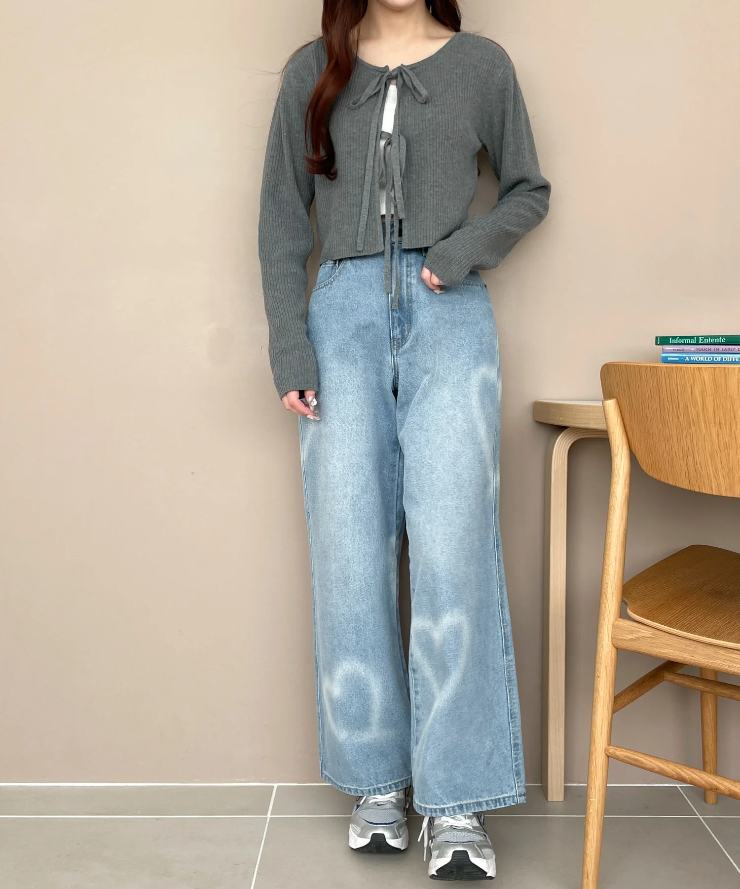 スプレーペイントストレートデニムパンツ - Image 3