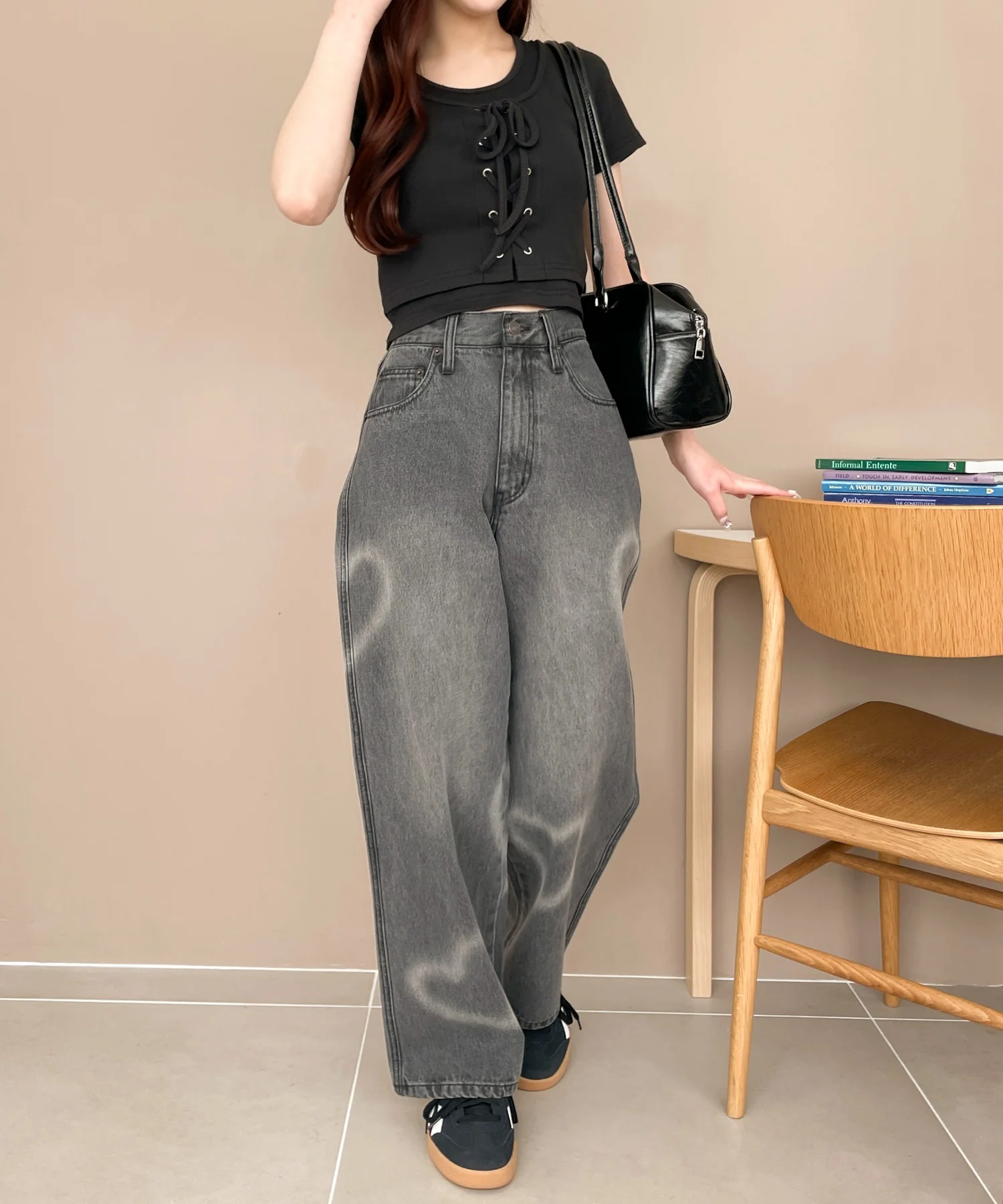 スプレーペイントストレートデニムパンツ - Image 4