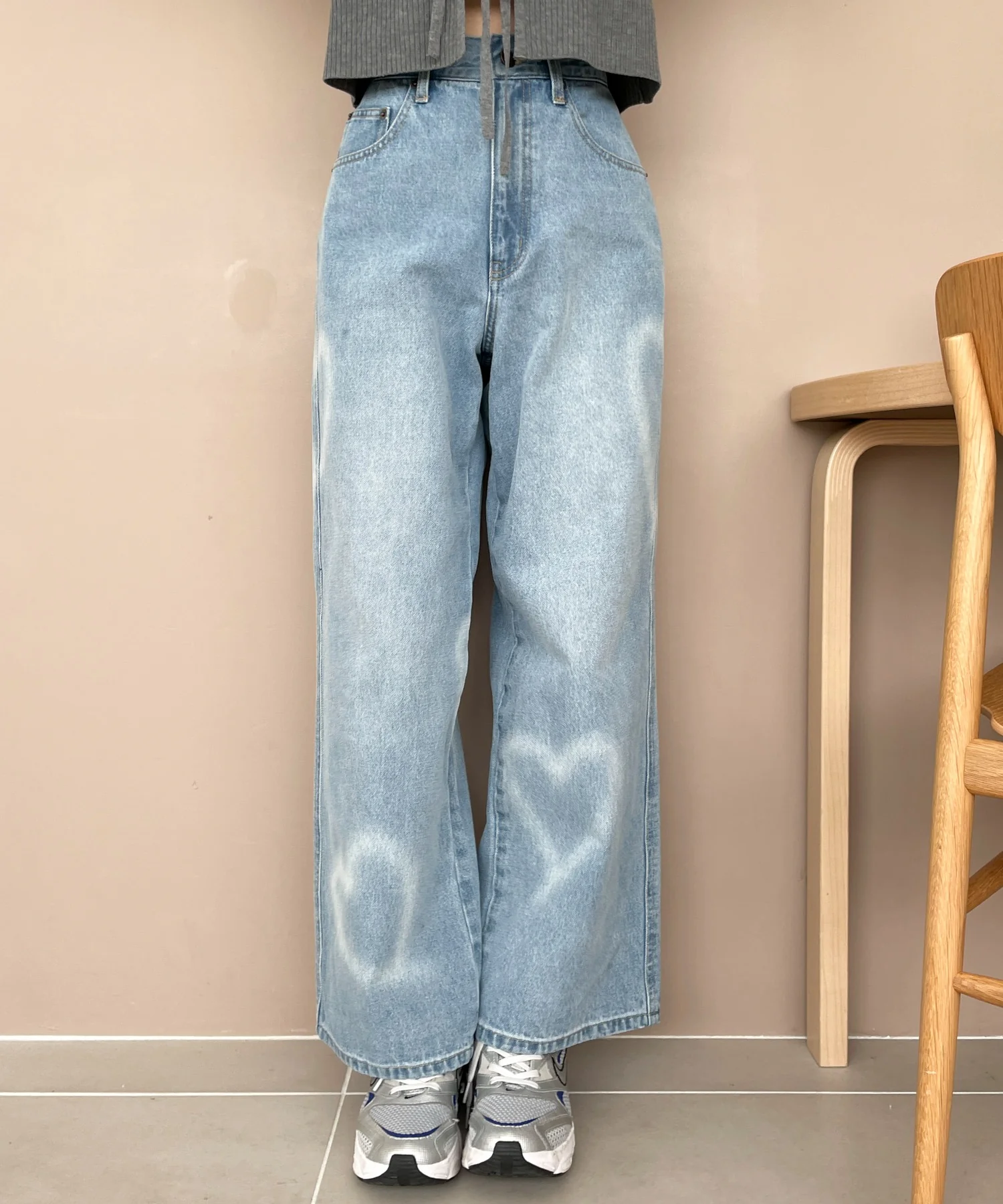 スプレーペイントストレートデニムパンツ - Image 5