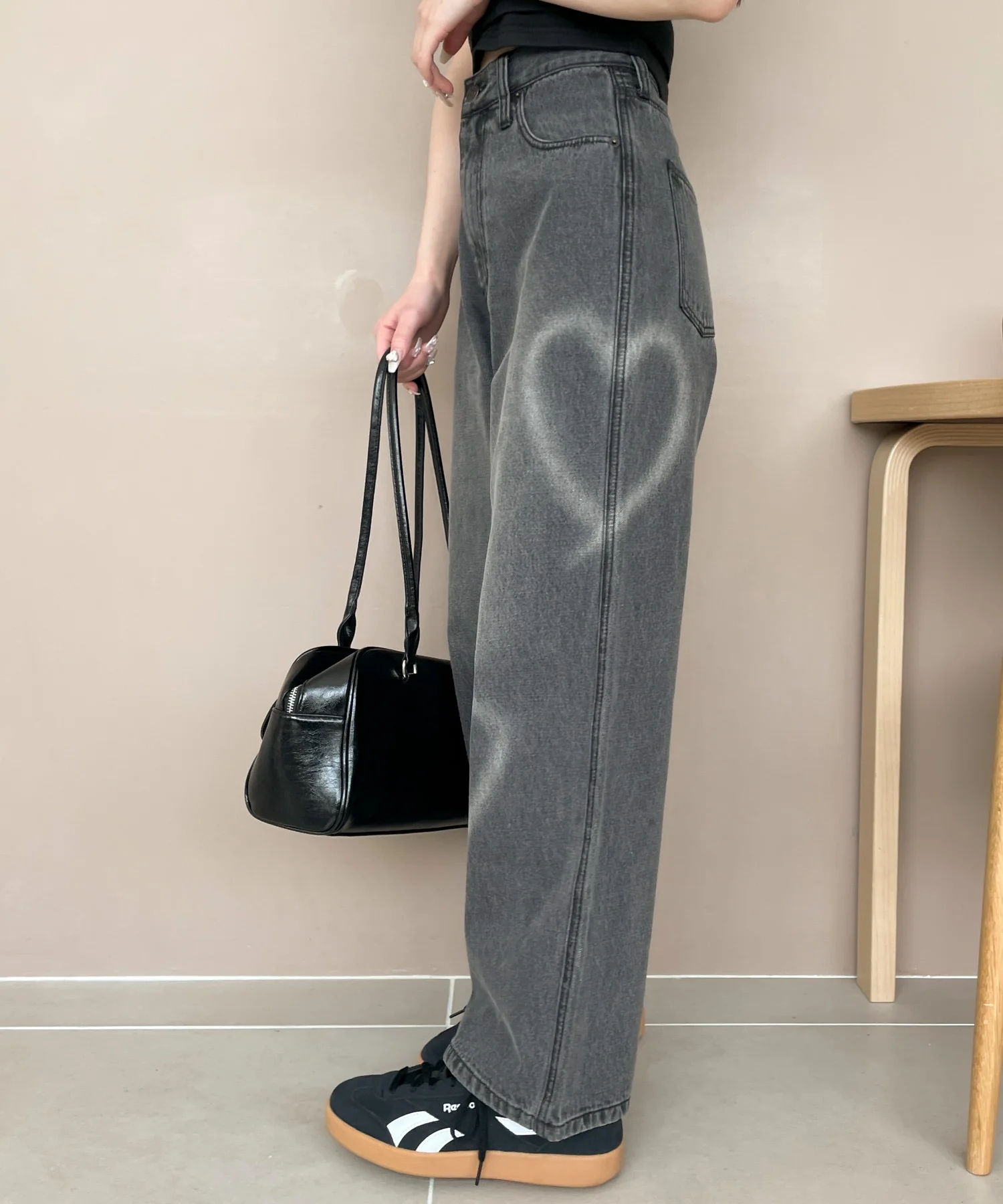 スプレーペイントストレートデニムパンツ - Image 8